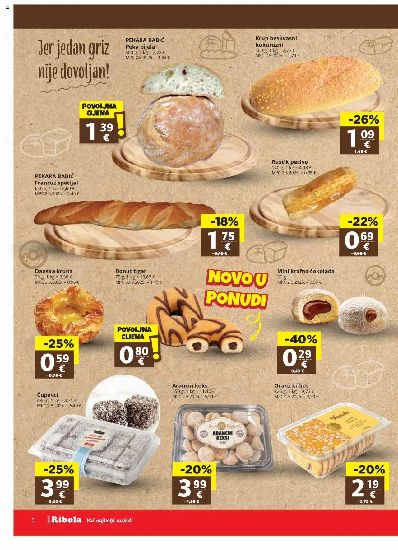 Ultra Gros katalog | vrijedi od 15.10.2025 | Stranica: 2 | Proizvodi: Pekara, Griz, Keksi, Kruh