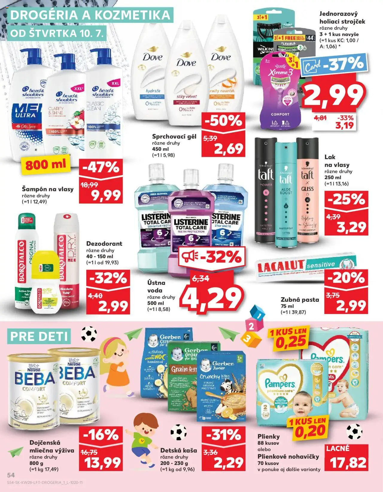 Kaufland Partizánske │ platný od 10.07.2025 | Strana: 54 | Produkty: Strojček, Holiaci strojček, Plienky, Head & Shoulders