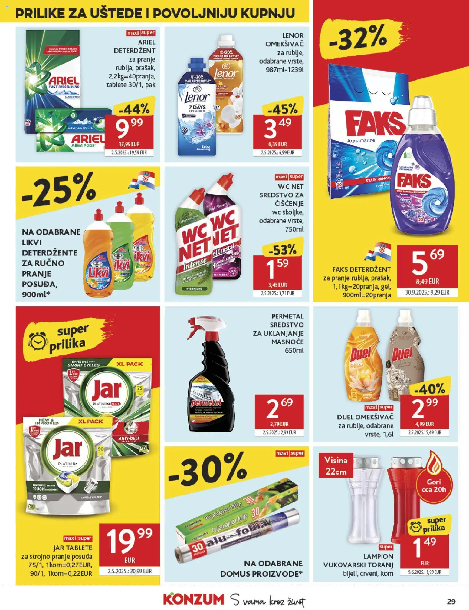 Konzum HR akciós ujság - amely érvényes a következő dátumtól: 12.11.2025 | Oldal: 29 | Termékek: Ariel, WC
