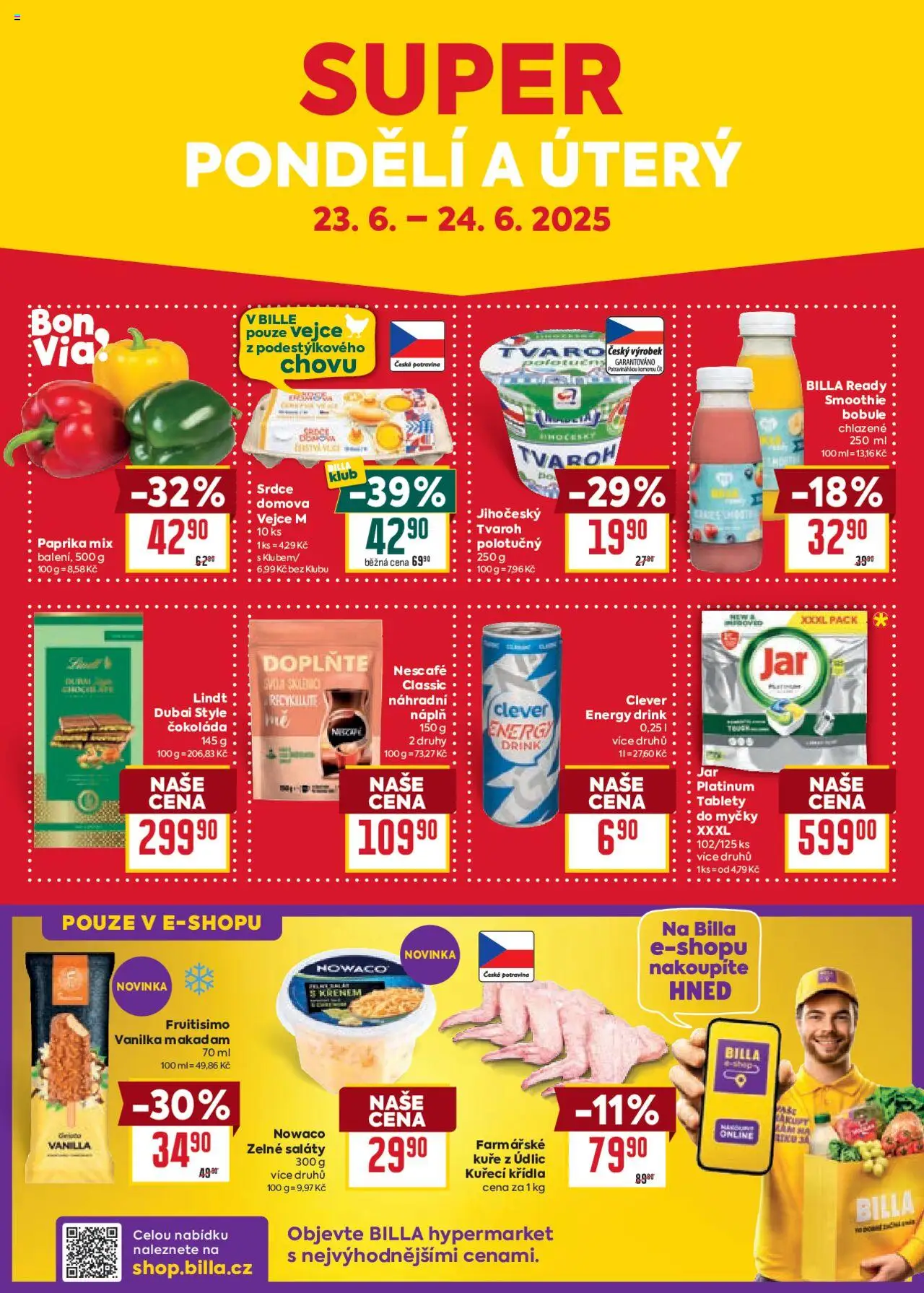 Billa Velký leták od 18.06.2025 | Strana: 30 | Produkty: Tvaroh, Clever energy drink, Kuře, Clever