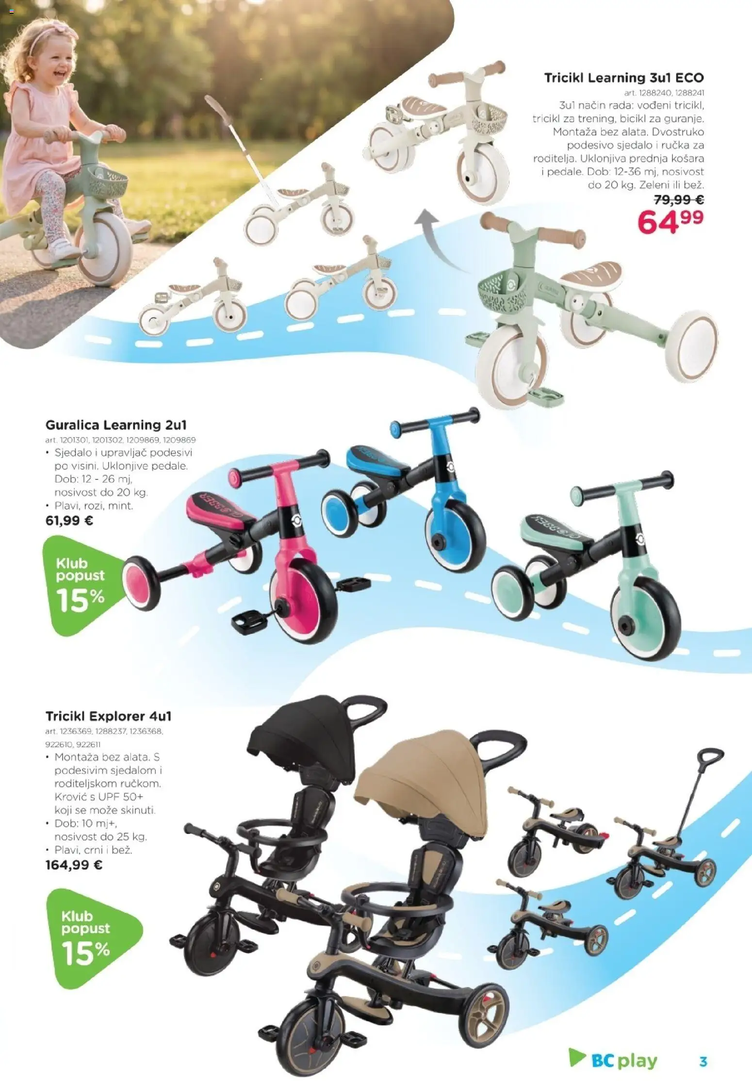 Baby Center katalog | vrijedi od 19.03.2026 | Stranica: 3 | Proizvodi: Košara, Bicikl