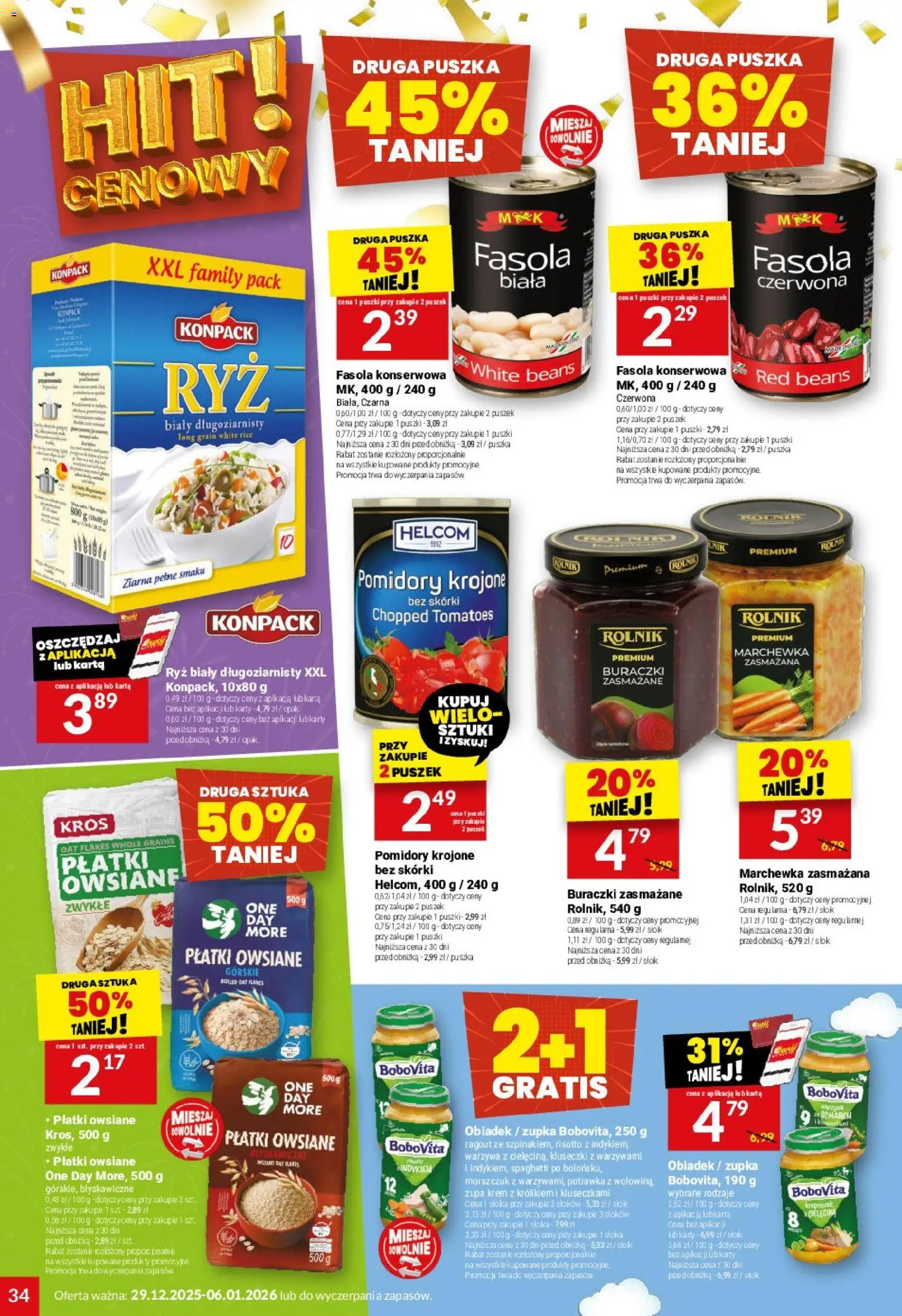 Twój Market Gazetka od 29.12.2025 | Strona: 34 | Produkty: Zupa, Pomidory, Ryż, Płatki