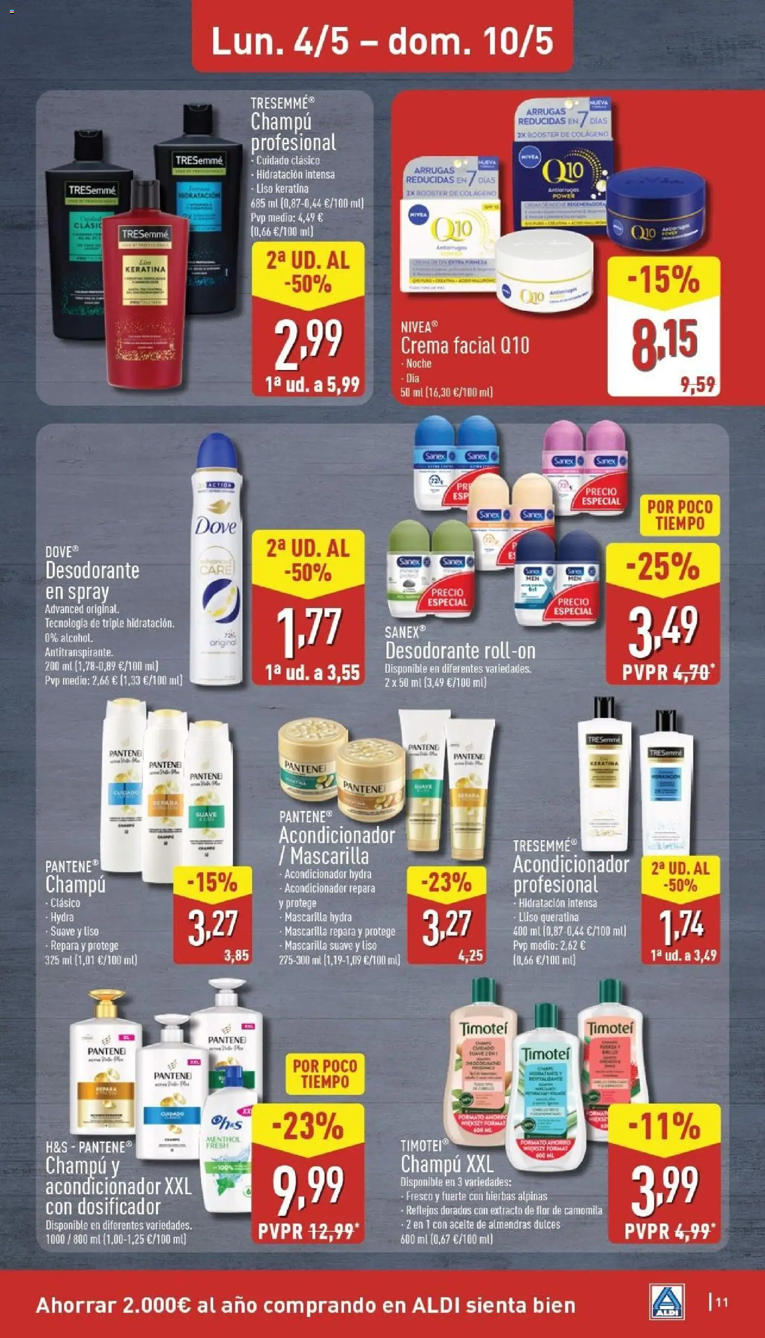 Aldi folleto Península │ válido desde el 04.05.2026 | Página: 11 | Productos: Acondicionador, Desodorante, Aceite, Crema