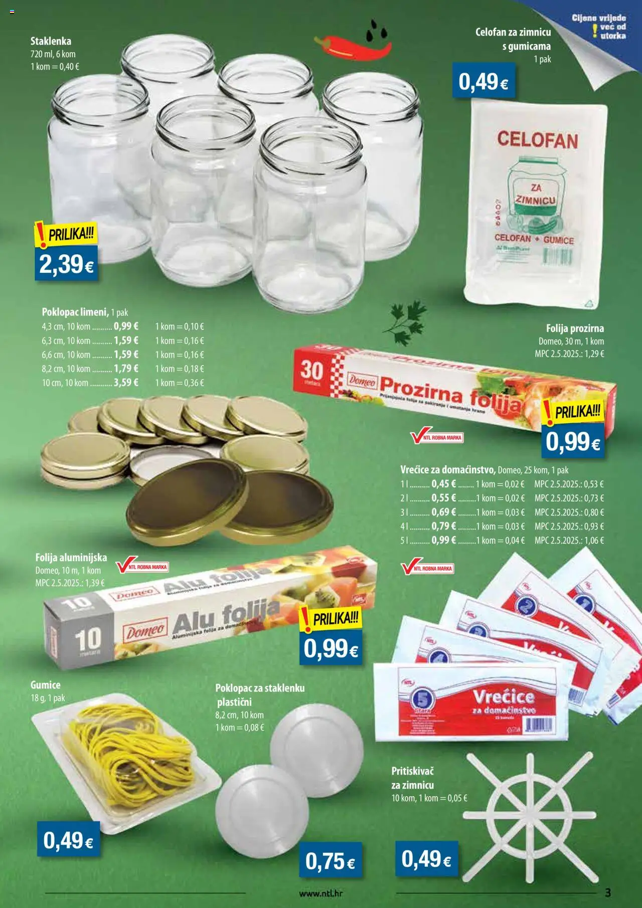 NTL katalog | vrijedi od 06.08.2025 | Stranica: 3 | Proizvodi: Celofan, Gumice
