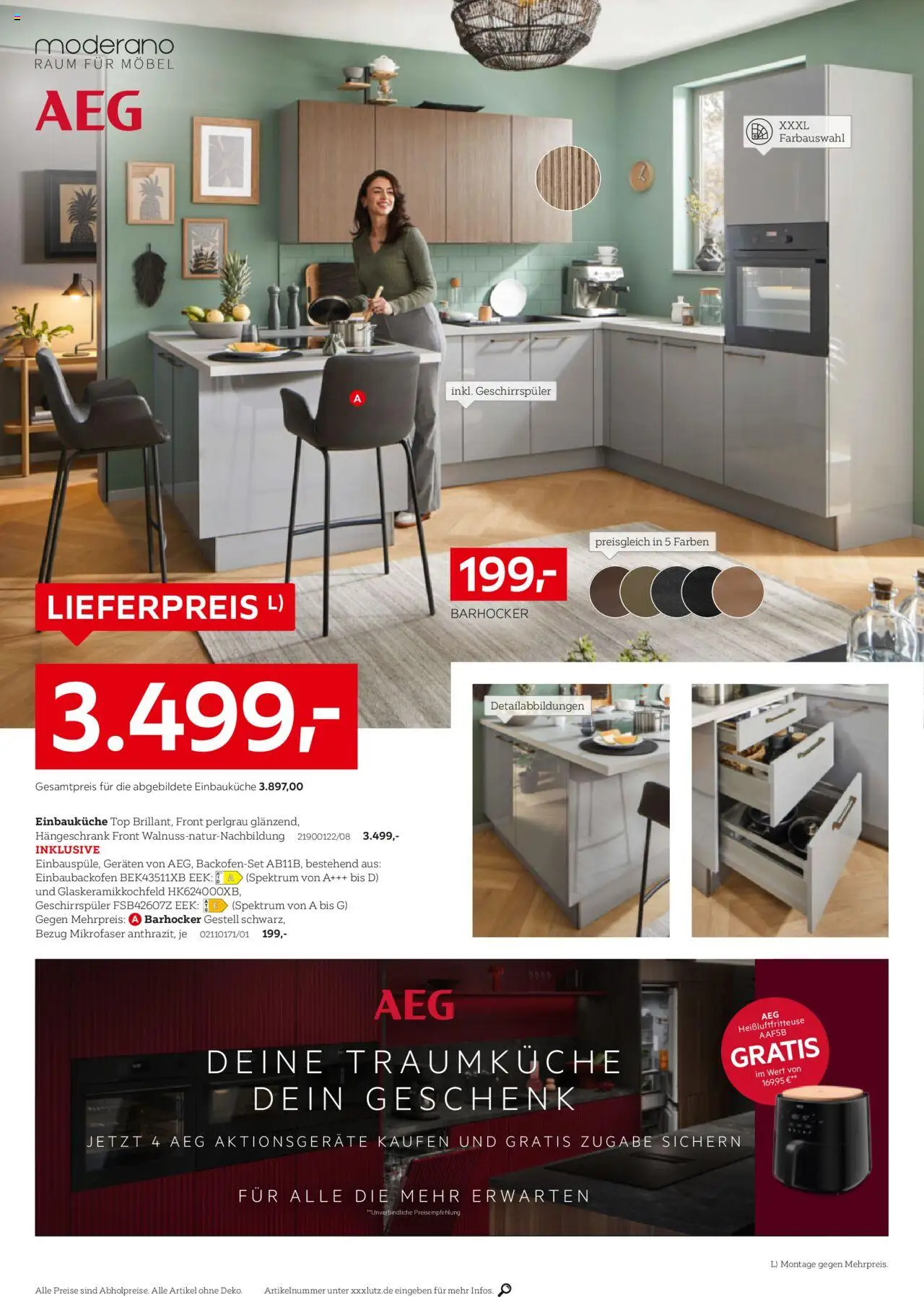 XXXL Lutz Nr. 1 bei Küchen - gültig ab dem 04.08.2025 | Seite: 2 | Produkte: Top, Geschirrspüler, Hängeschrank, Heißluftfritteuse