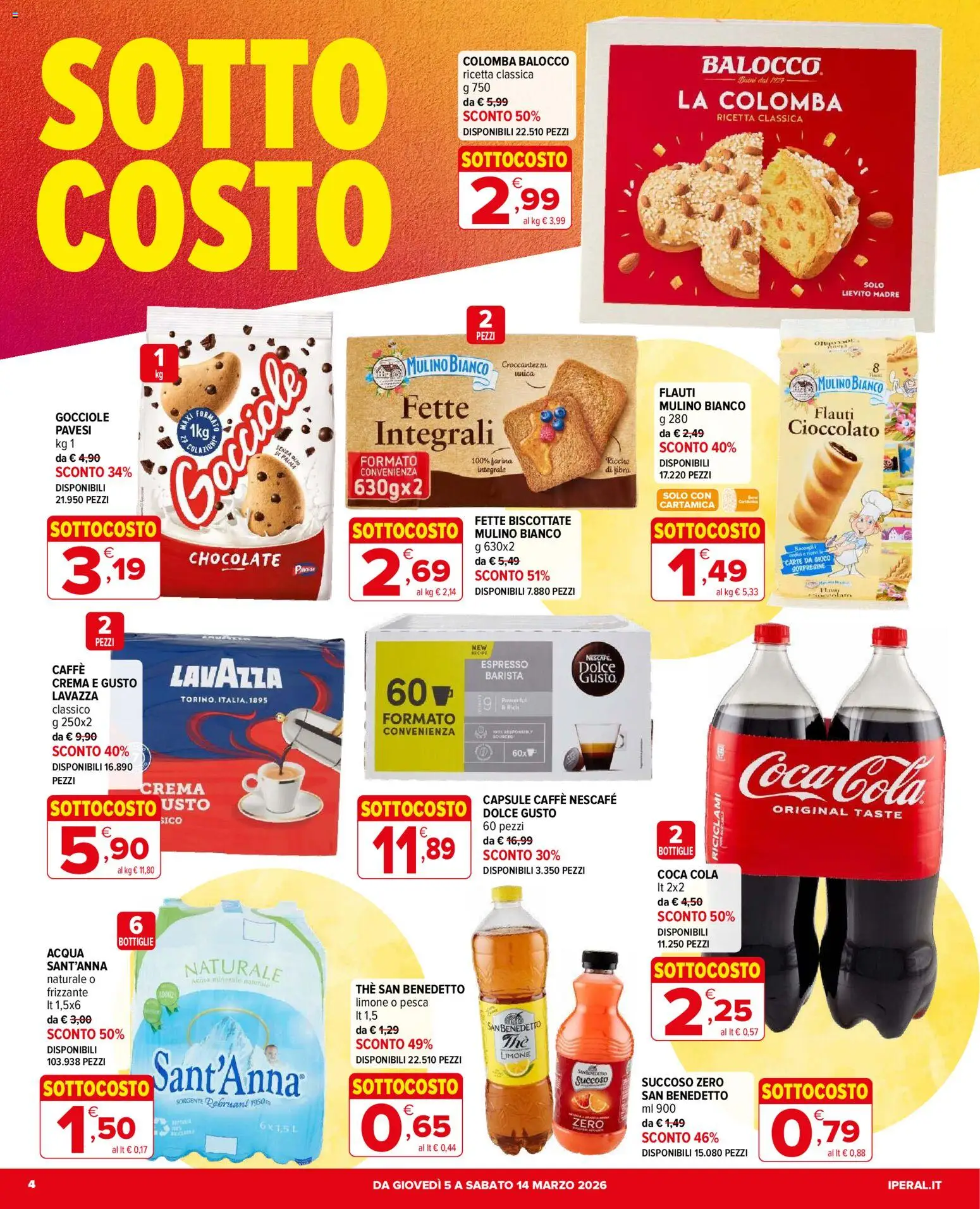 Volantino Iperal del 05.03.2026 | Pagina: 4 | Prodotti: Pesca, Gioco, Lavazza, Acqua minerale