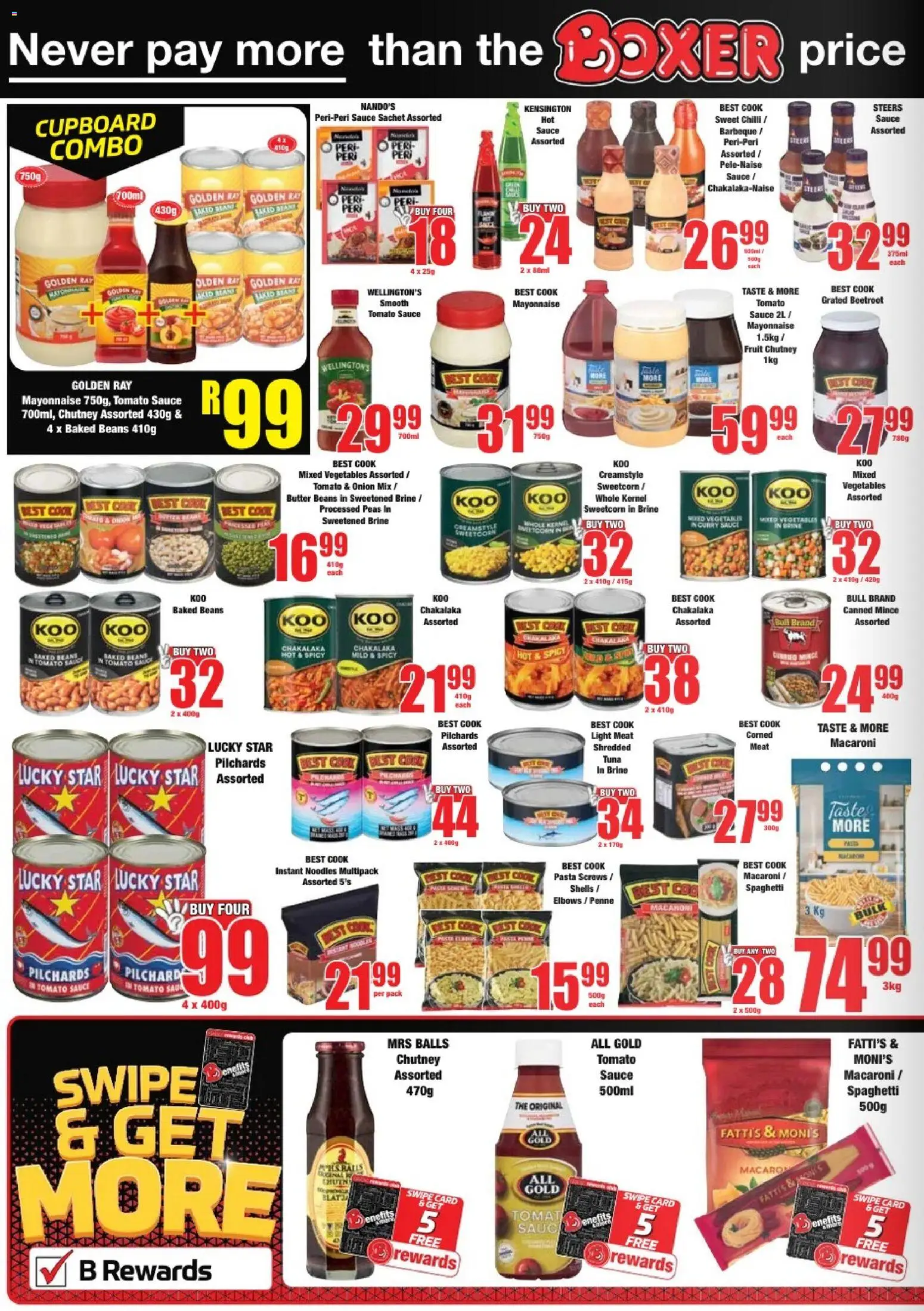 New Boxer catalogue – valid from 23.02.2026 | Page: 8 | Products: Chutney, Baked beans, Pasta, Chilli