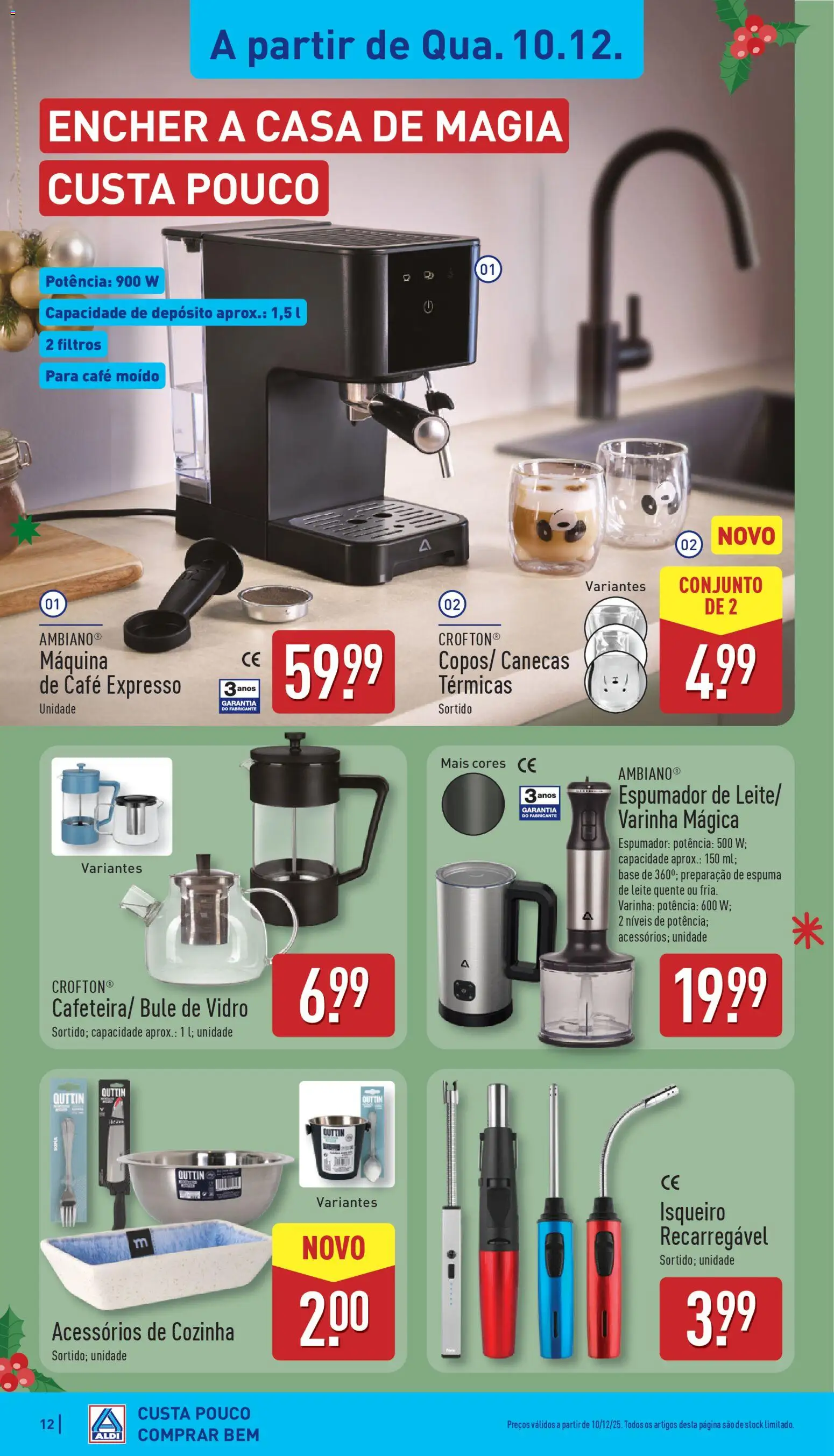 Aldi folheto │ válido de 08.12.2025 | Página: 12 | Produtos: Base, Leite, Café