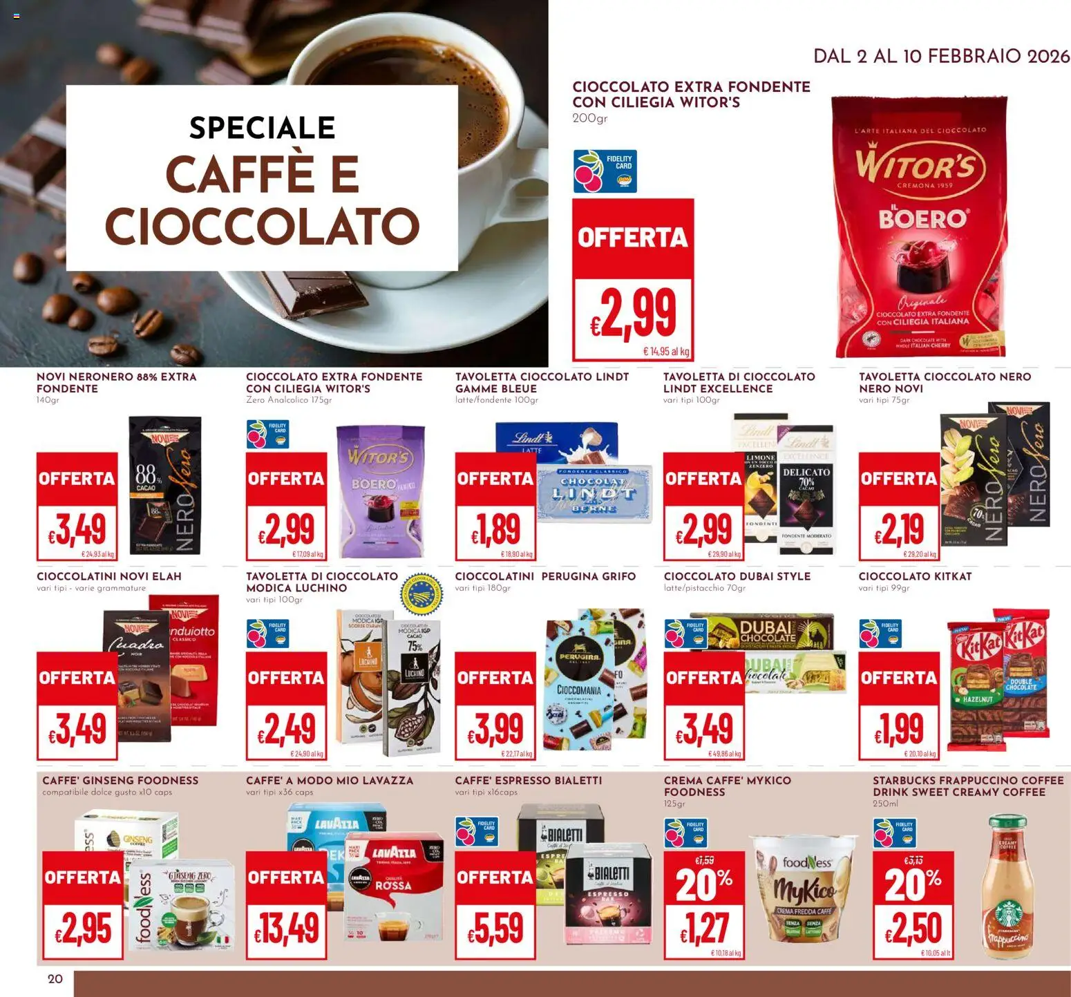 Volantino Pan del 02.02.2026 | Pagina: 20 | Prodotti: Crema, Caffè, Latte, Lavazza