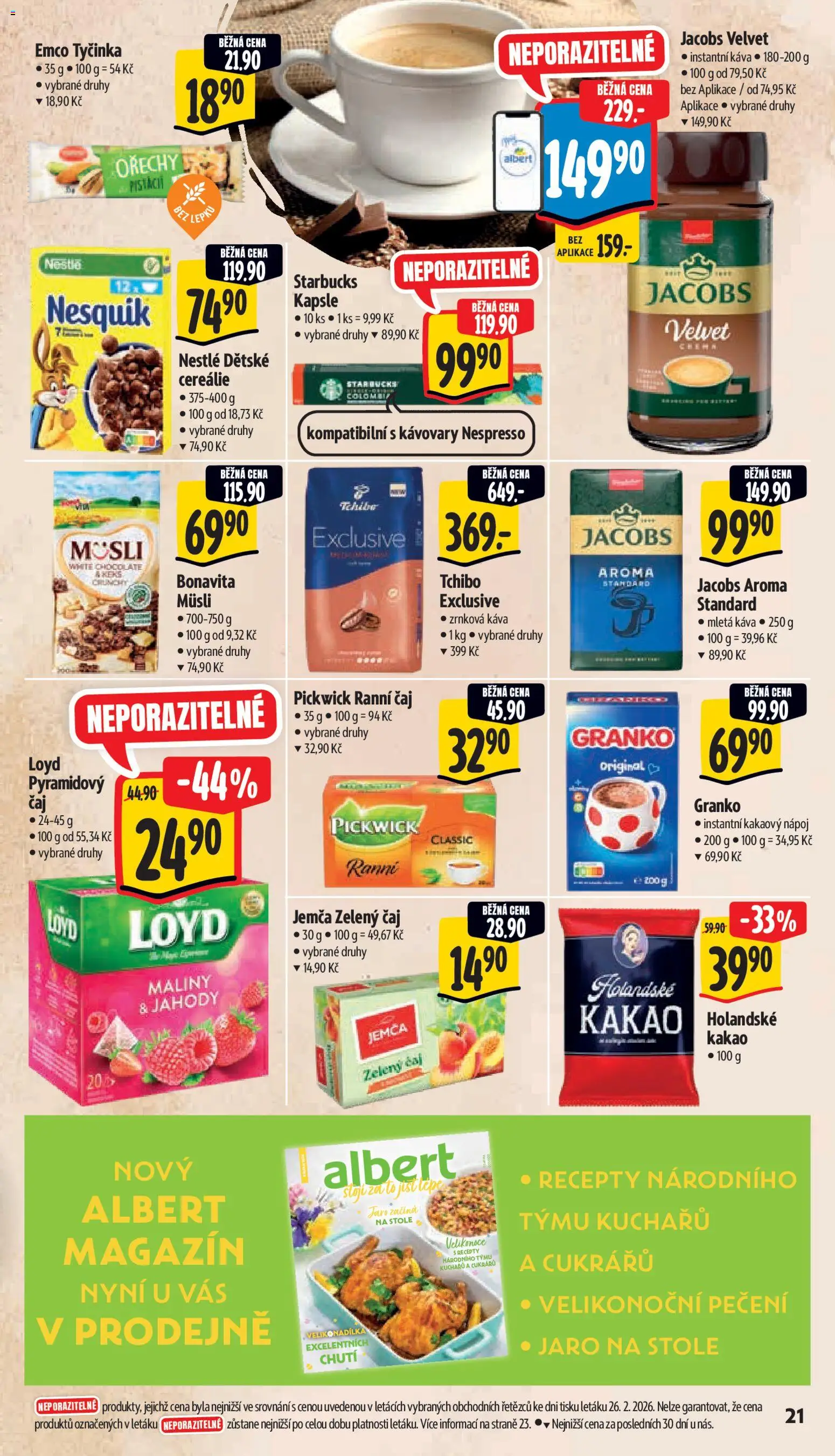 Albert leták - Supermarket od 04.03.2026 | Strana: 31 | Produkty: Jahody, Tchibo, Nesquik, Nespresso