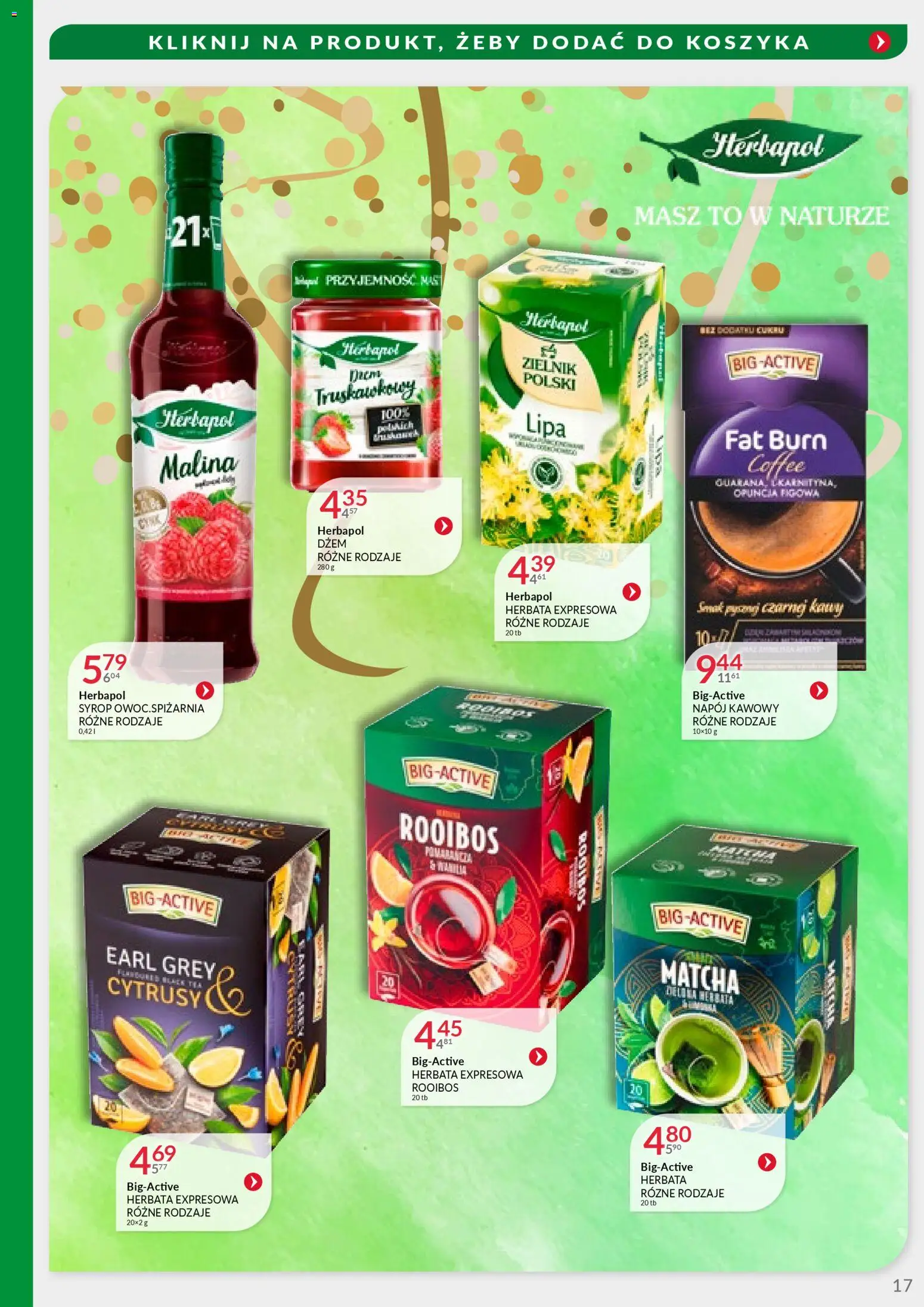 Eurocash Gazetka - Handlowa MR Południowy-Wschód od 22.12.2025 | Strona: 17 | Produkty: Syrop, Malina, Dżem, Herbata