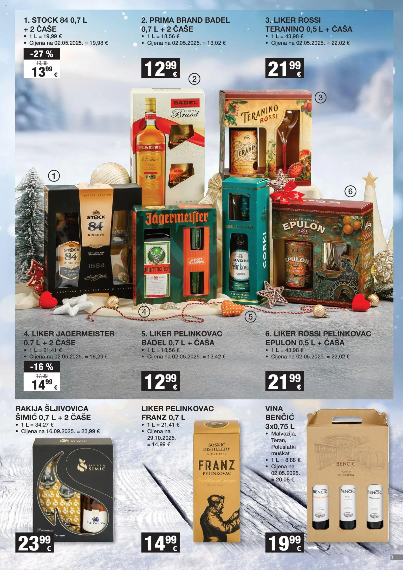 Interspar katalog | vrijedi od 12.11.2025 | Stranica: 3 | Proizvodi: Šljivovica, Jägermeister, Liker, Teranino