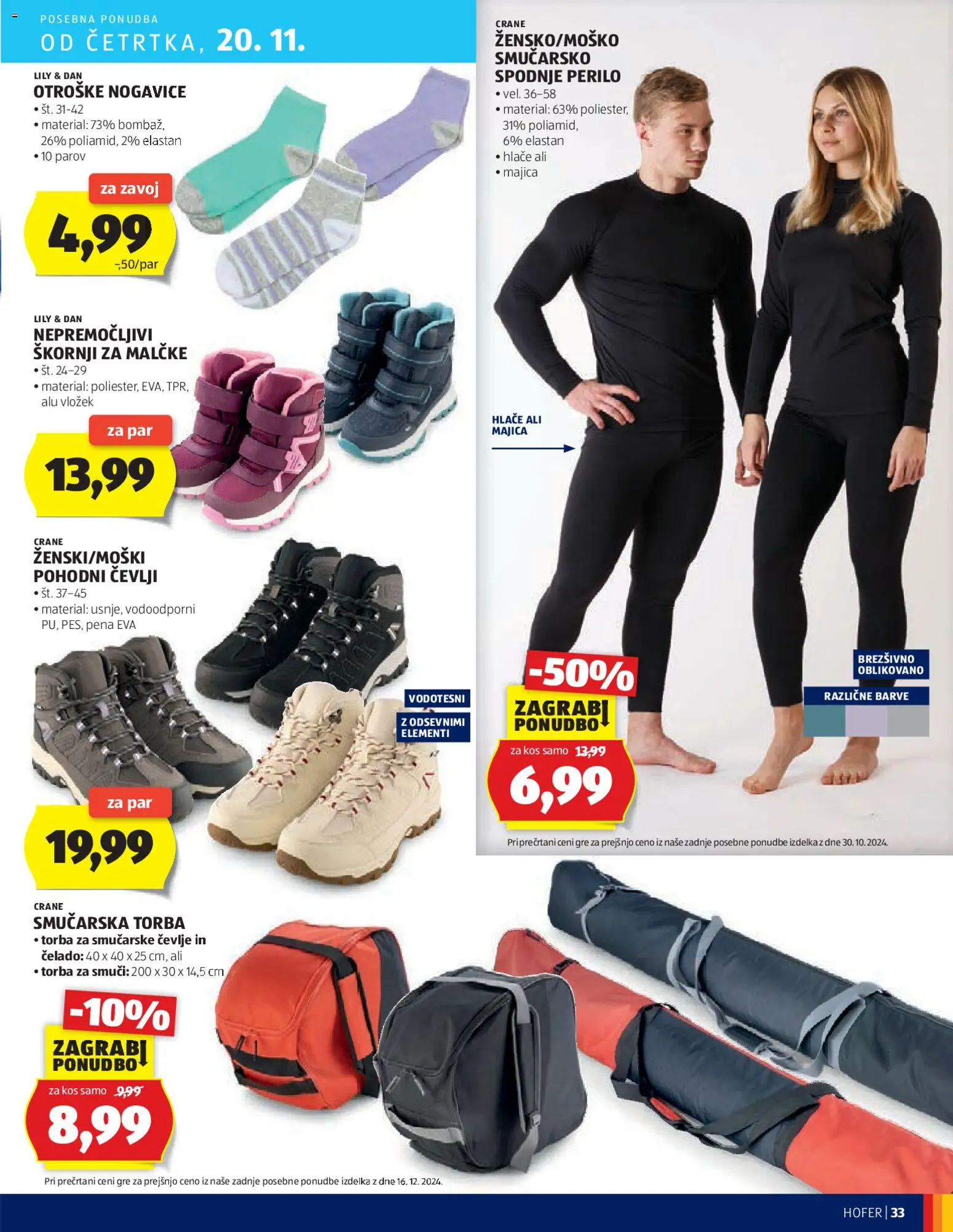 Novi Hofer katalog ponudbe – veljaven od 13.11.2025 | Stran: 33 | Izdelki: Torba, Kos, Majica, Hlace