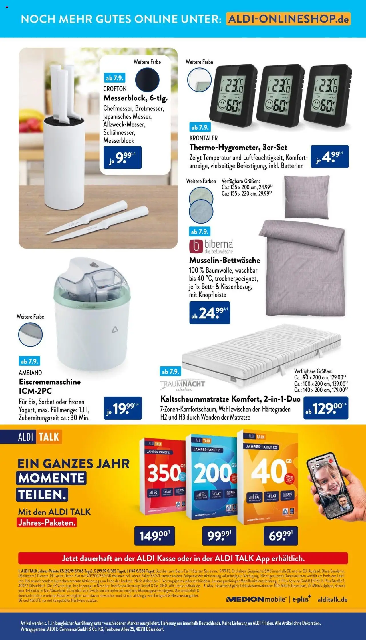 Aldi Prospekt Hildburghausen – gültig ab 07.09.2025 | Seite: 39 | Produkte: Bett, Matratze, Batterien, Bettwäsche