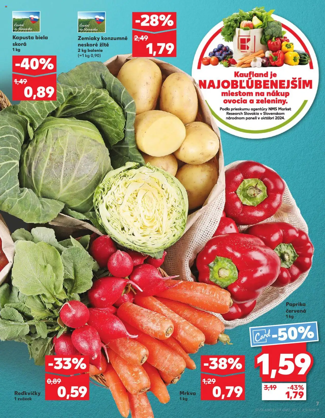 Nové Kaufland akcie – leták je platný od 29.05.2025 | Strana: 7 | Produkty: Kapusta, Kapusta biela, Mrkva, Zemiaky