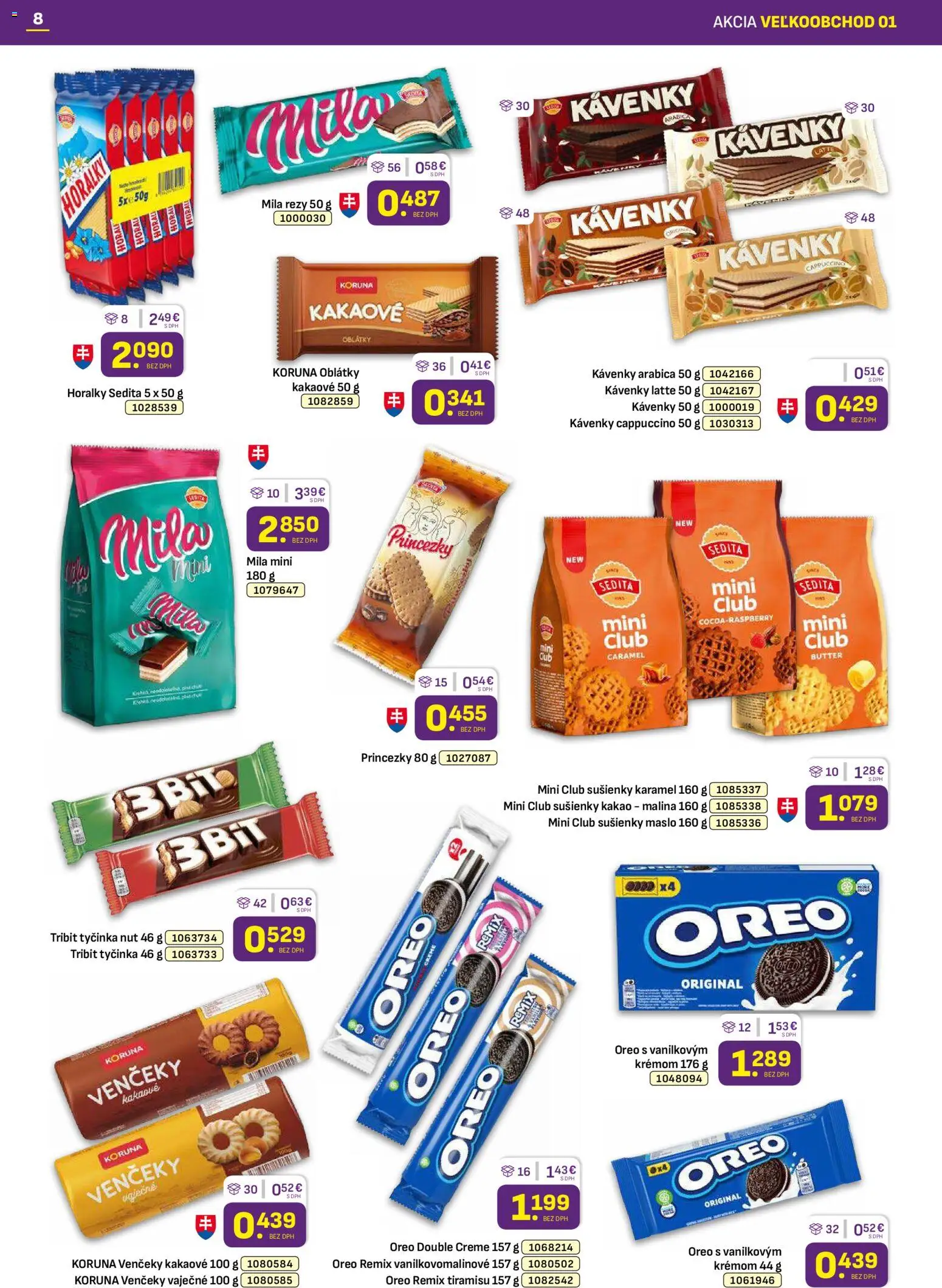 Nové Libex akcie – leták je platný od 05.01.2026 | Strana: 8 | Produkty: Maslo, Mila, Horálky, Kakao