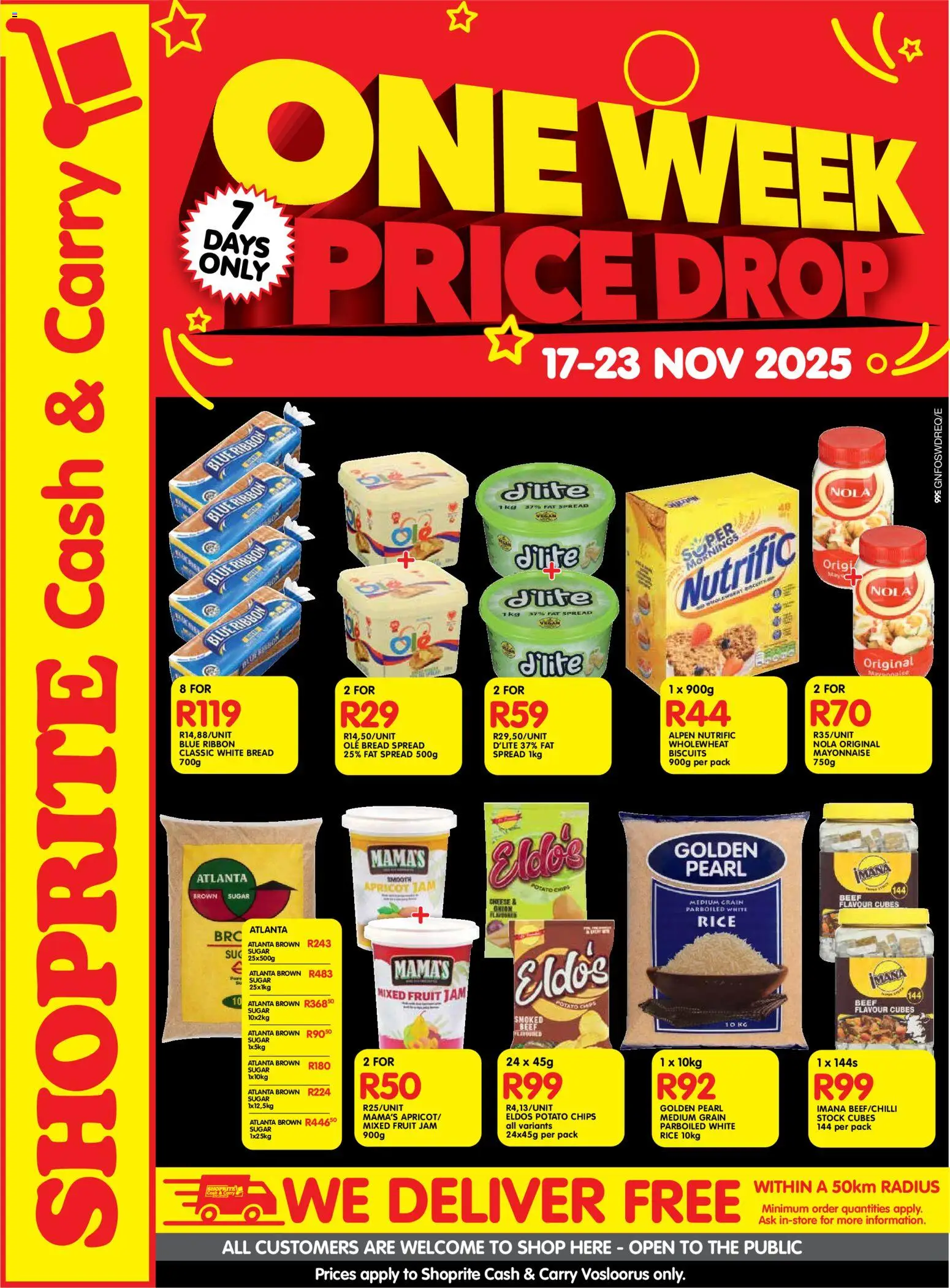 New Shoprite catalogue – valid from 17.11.2025 | Page: 1 | Products: Jam, Cheese, Biscuits, Fat spread