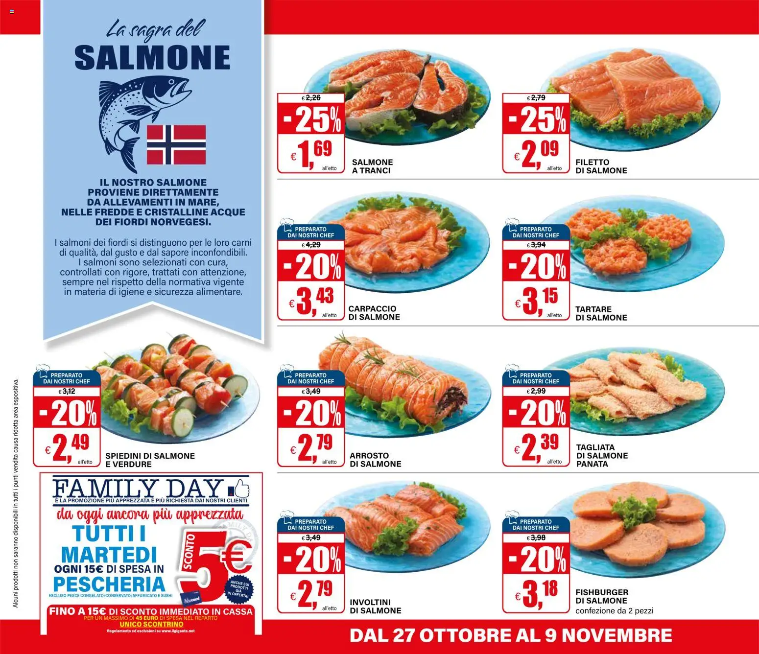 Volantino Il Gigante del 27.10.2025 | Pagina: 10 | Prodotti: Arrosto, Pesce, Verdure, Sushi