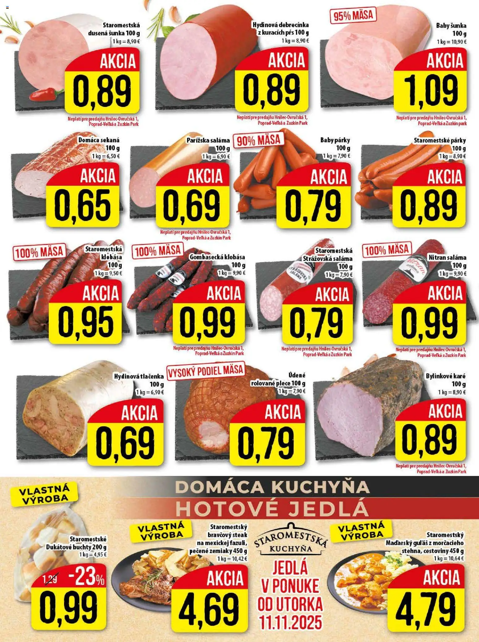 Nové Klas akcie – leták je platný od 10.11.2025 | Strana: 5 | Produkty: Kuchyňa, Cestoviny, Steak