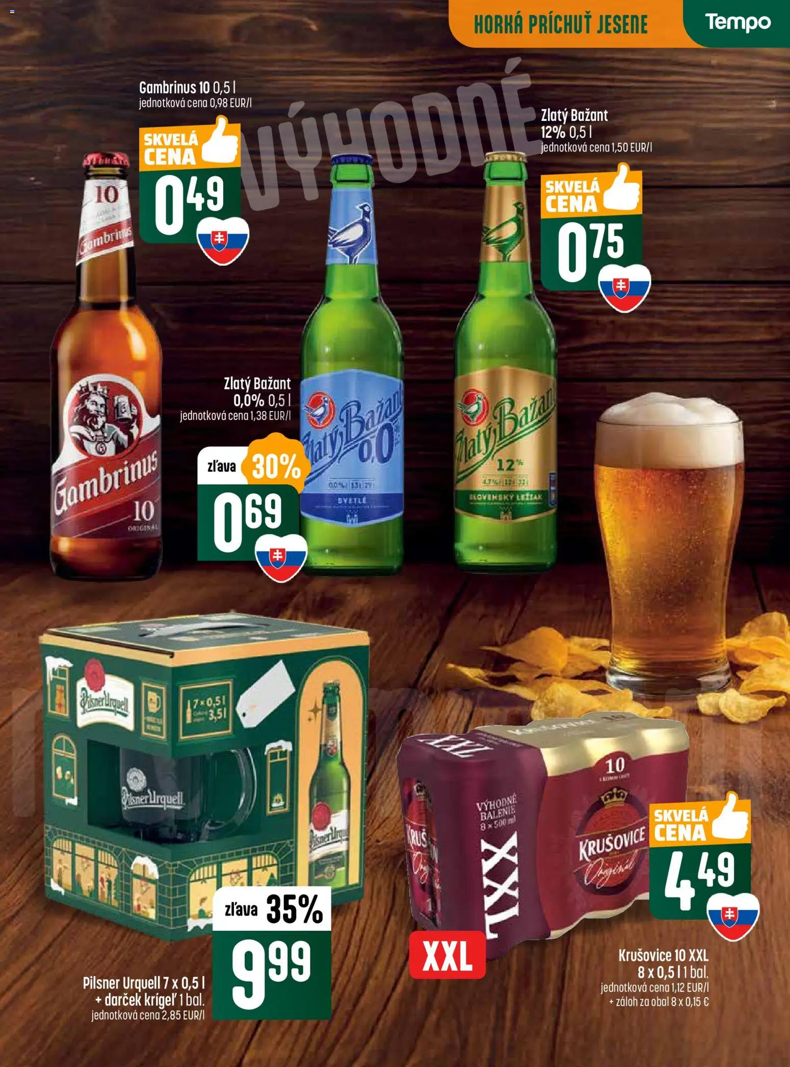 Nové COOP Jednota akcie – leták je platný od 13.11.2025 | Strana: 19 | Produkty: Pilsner Urquell, Krušovice, Zlatý Bažant, Gambrinus