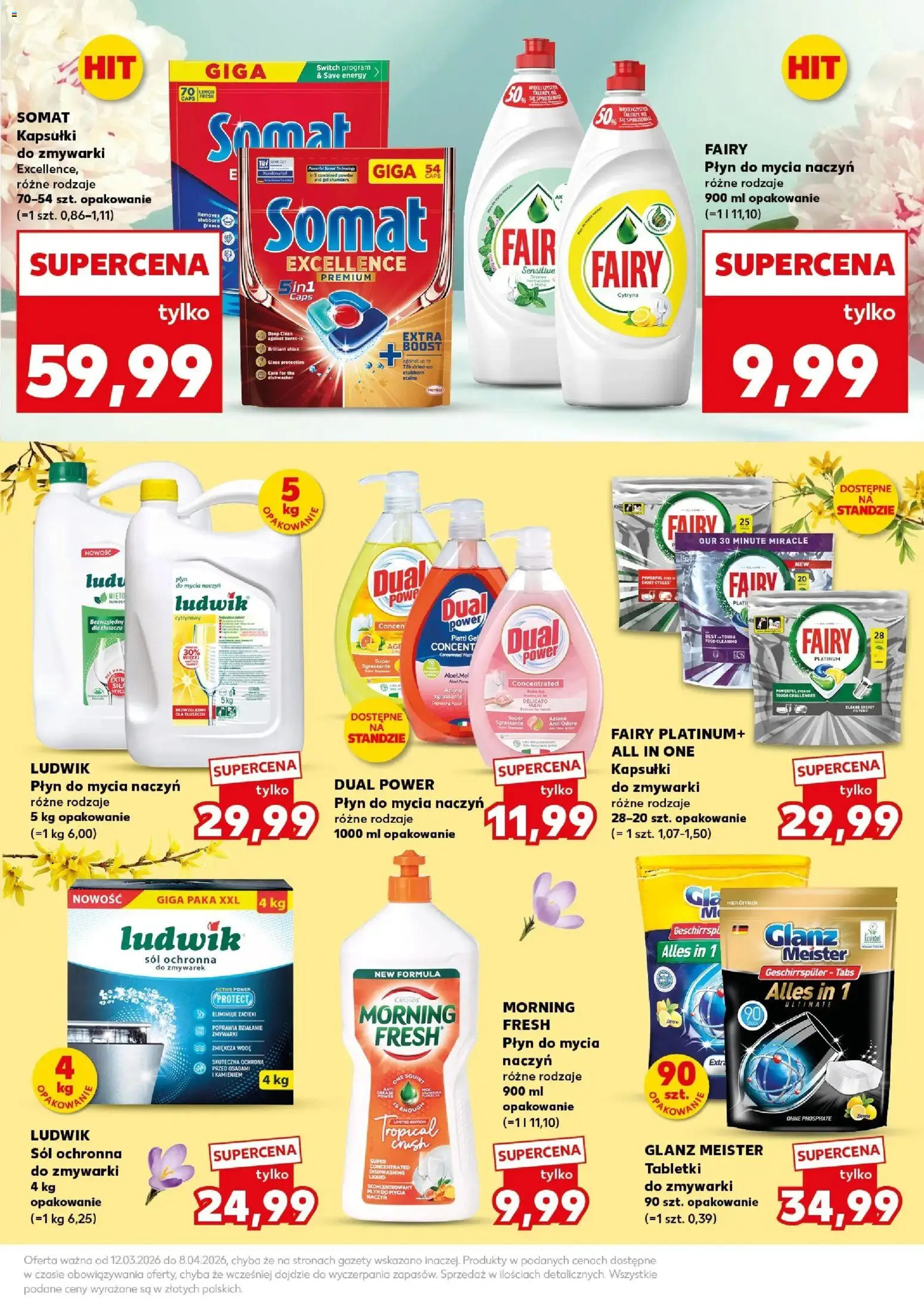 Kaufland gazetka - Dom na Wielkanoc od 12.03.2026 | Strona: 23 | Produkty: Fairy platinum, Fairy, Kapsułki do zmywarki, Sól
