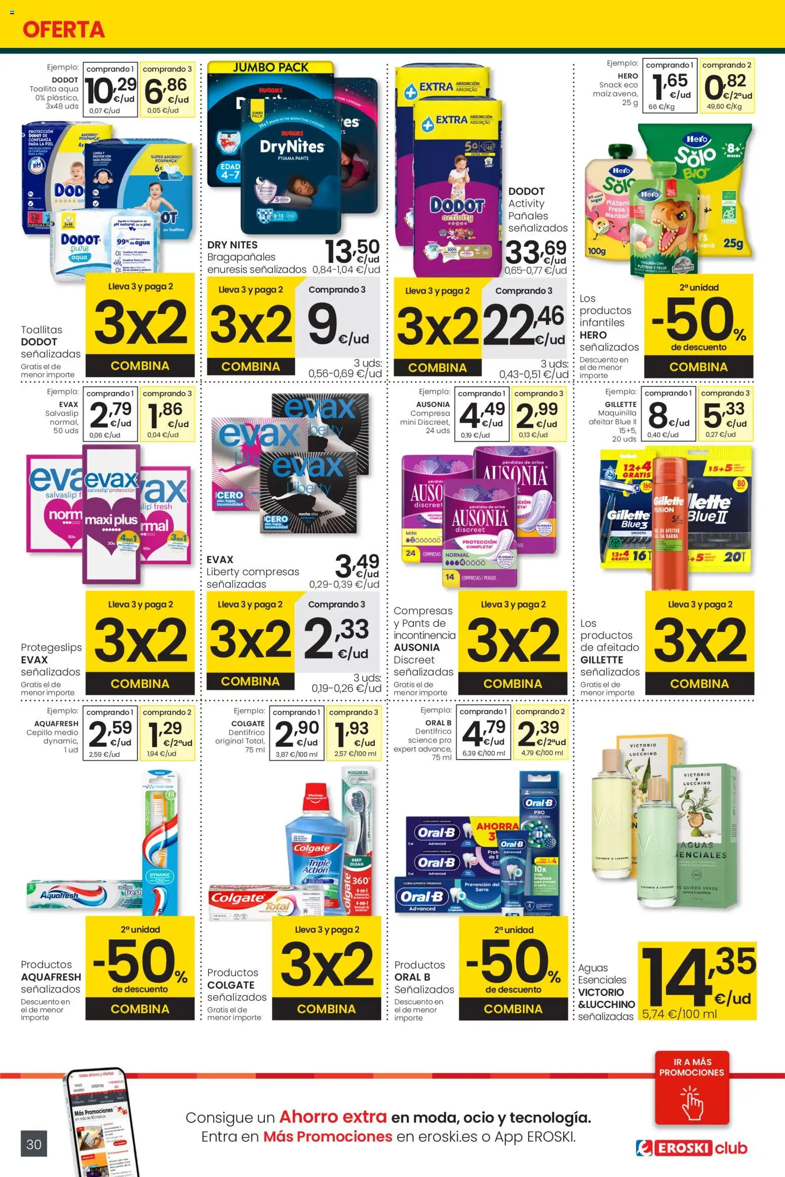 Eroski - Center │ válido desde el 05.01.2026 | Página: 30 | Productos: Cepillo, Gel de afeitar, Té, Γλυφιτζούρι