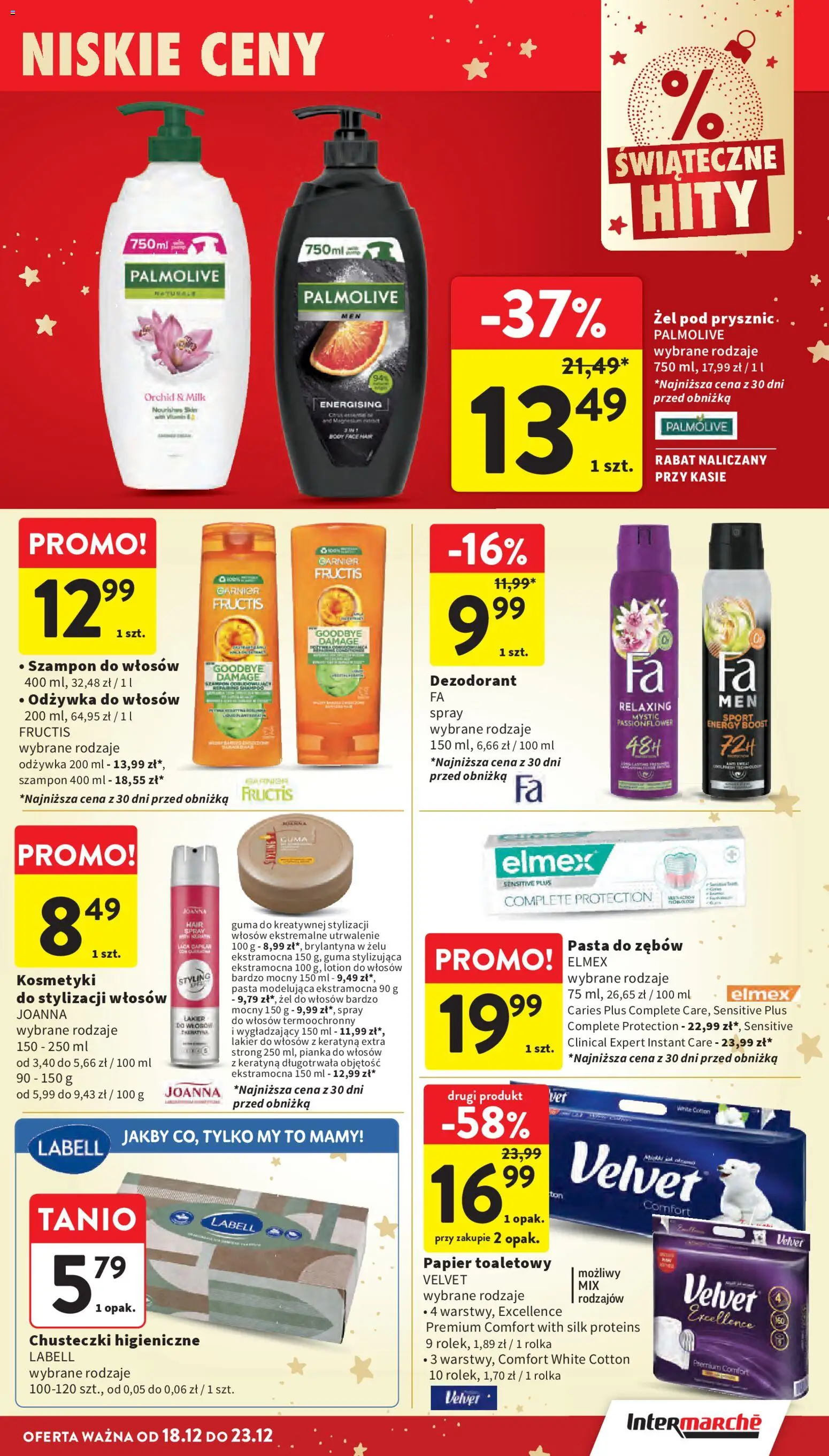 Intermarche Gazetka od 18.12.2025 | Strona: 53 | Produkty: Chusteczki higieniczne, Szampon, Odżywka, Odżywka do włosów