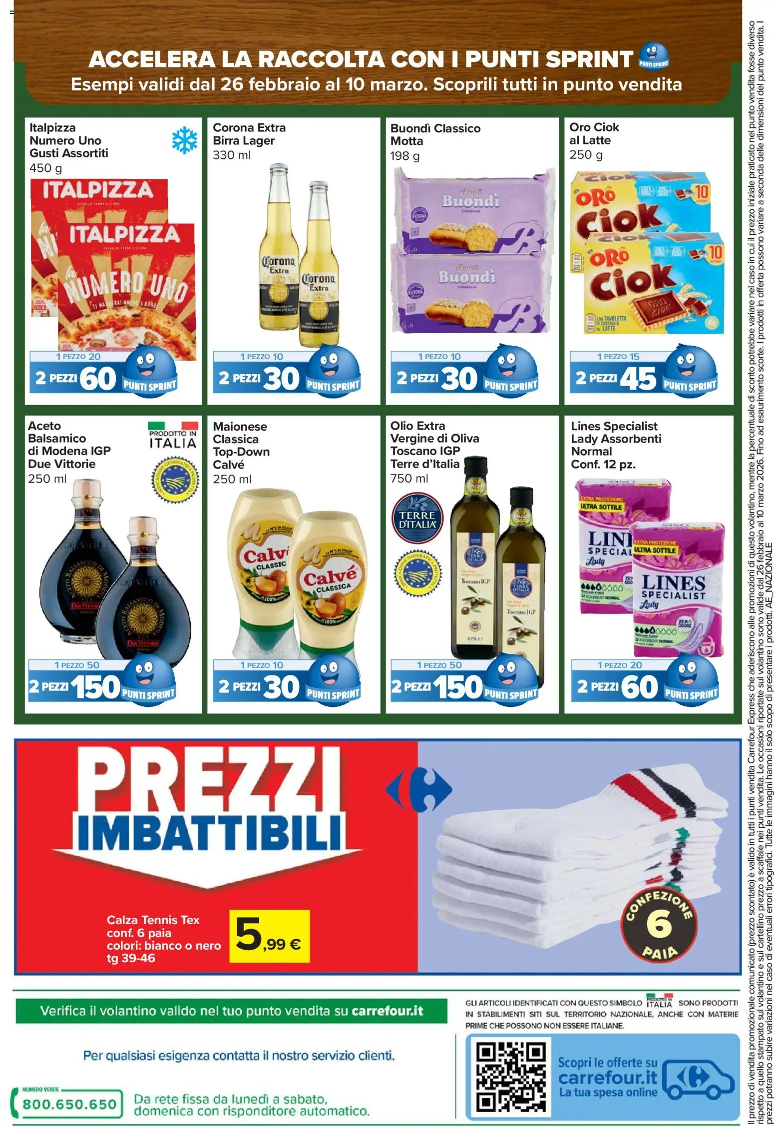 Volantino Carrefour del 26.02.2026 | Pagina: 20 | Prodotti: Birra, Maionese, Latte, Aceto
