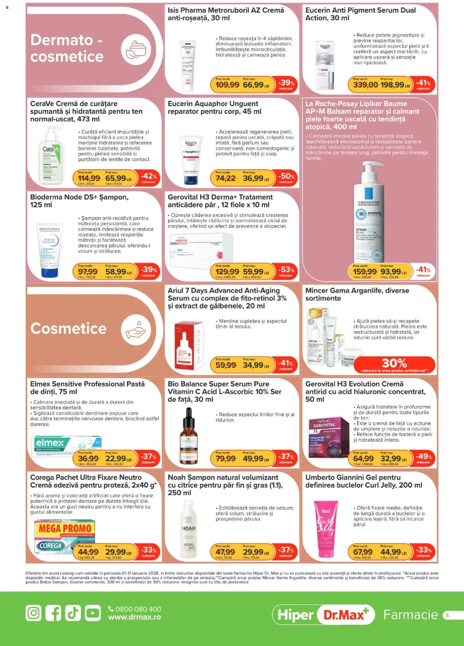 Noul catalog Dr.Max – valabil de la 01.01.2026 | Pagină: 5 | Produse: Serum, Șampon, Balsam, Cremă