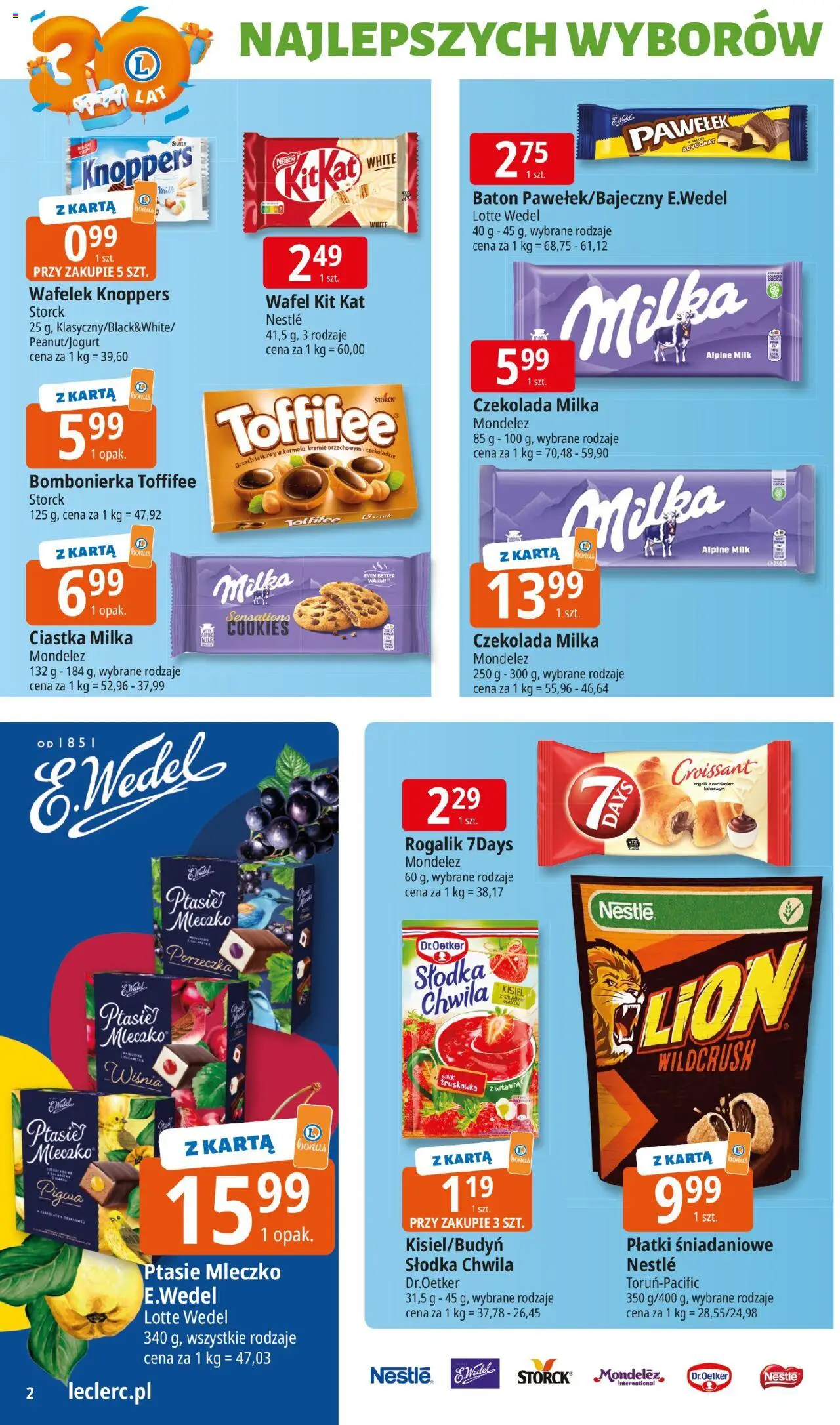 E.Leclerc Gazetka - Warszawa Jerozolimskie od 16.09.2025 | Strona: 2 | Produkty: Pigwa, Porzeczka, Baton, Czekolada