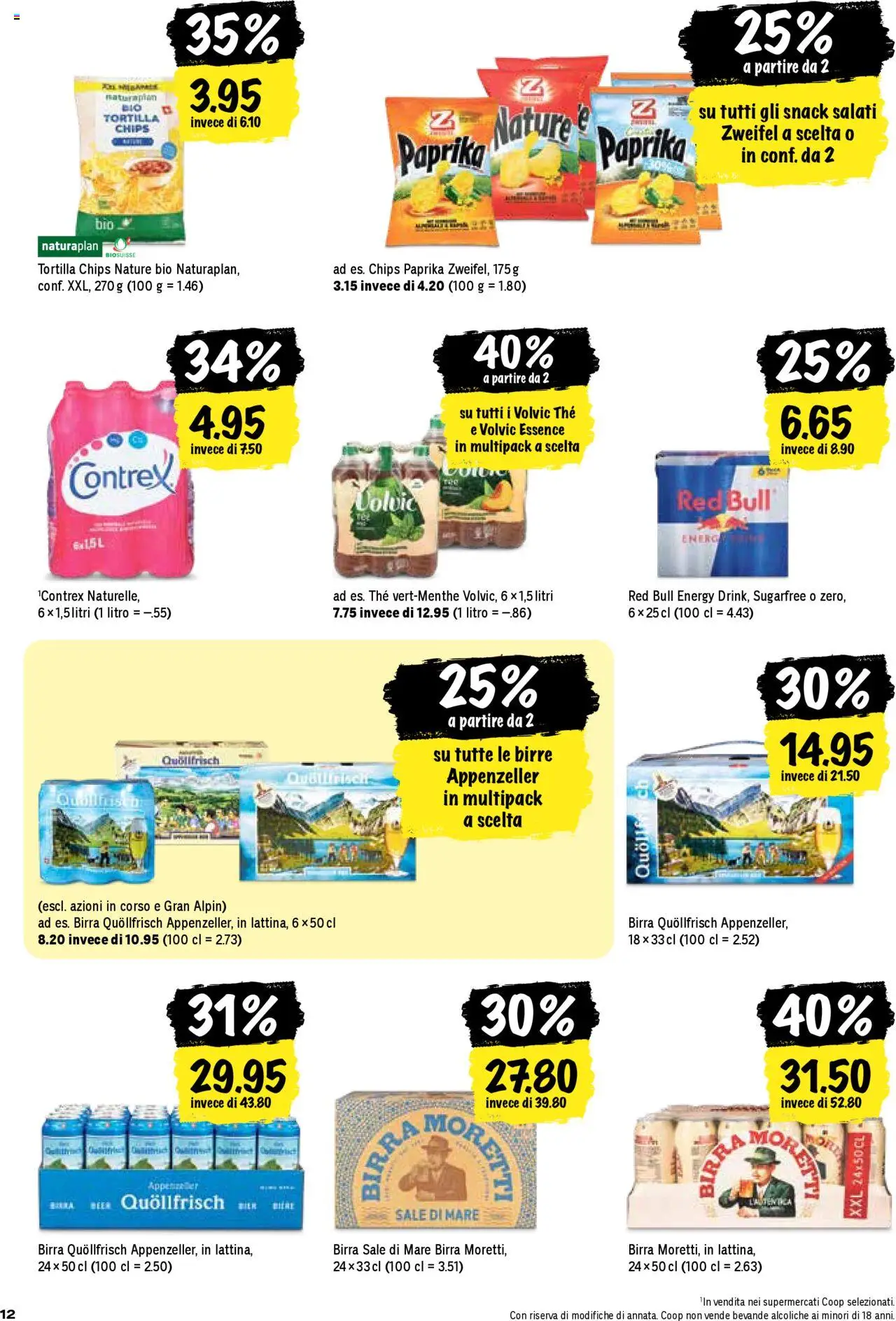 Coop - Una settimana di azioni – gültig ab 18.09.2025 | Seite: 12 | Produkte: Red bull, Chips