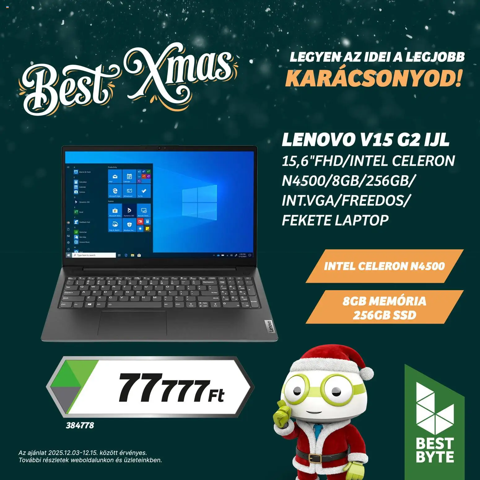 Best Byte akciós ujság - amely érvényes a következő dátumtól: 03.12.2025 | Oldal: 8 | Termékek: SSD, Laptop