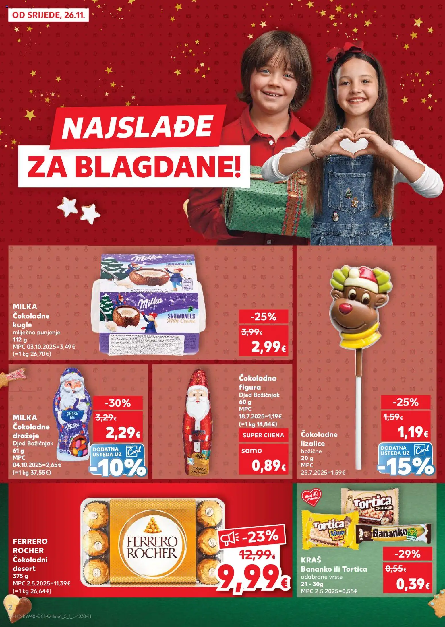 Kaufland katalog | vrijedi od 26.11.2025 | Stranica: 2 | Proizvodi: Milka, Lizalice, Ferrero Rocher