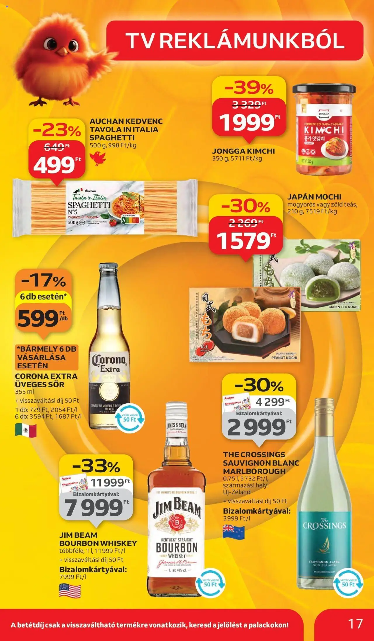 Auchan akciós ujság - amely érvényes a következő dátumtól: 11.09.2025 | Oldal: 17 | Termékek: Whiskey, Bourbon, TV, Sör