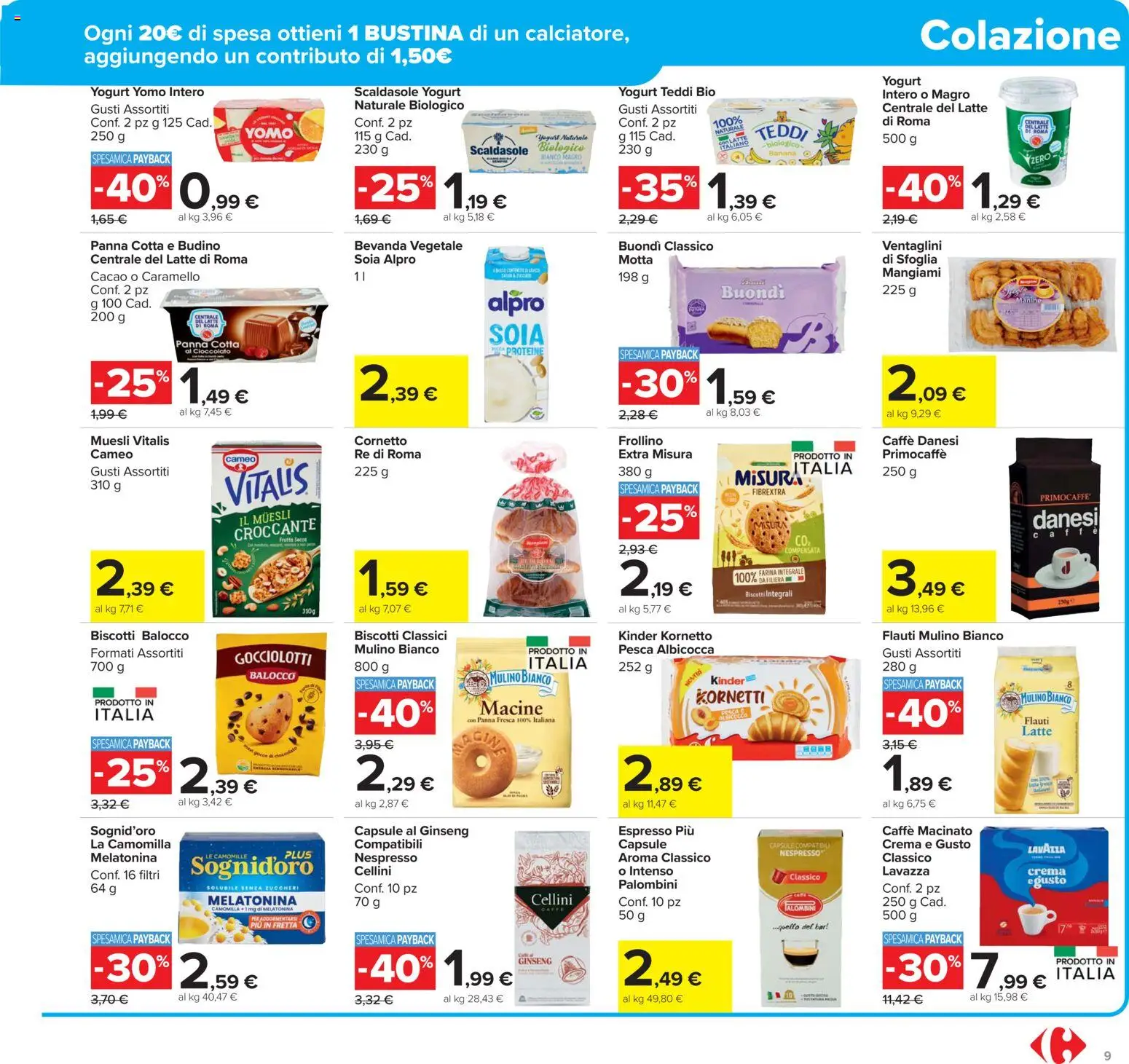 Volantino Carrefour del 02.12.2025 | Pagina: 9 | Prodotti: Crema, Caffè, Latte, Cacao