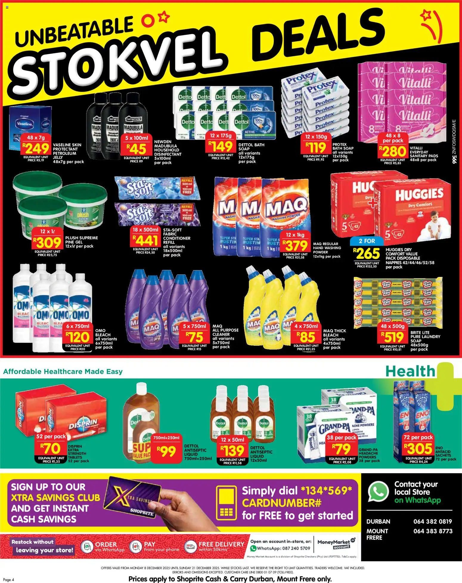 New Shoprite catalogue – valid from 08.12.2025 | Page: 8 | Products: Bath, Bleach, Conditioner, Soap