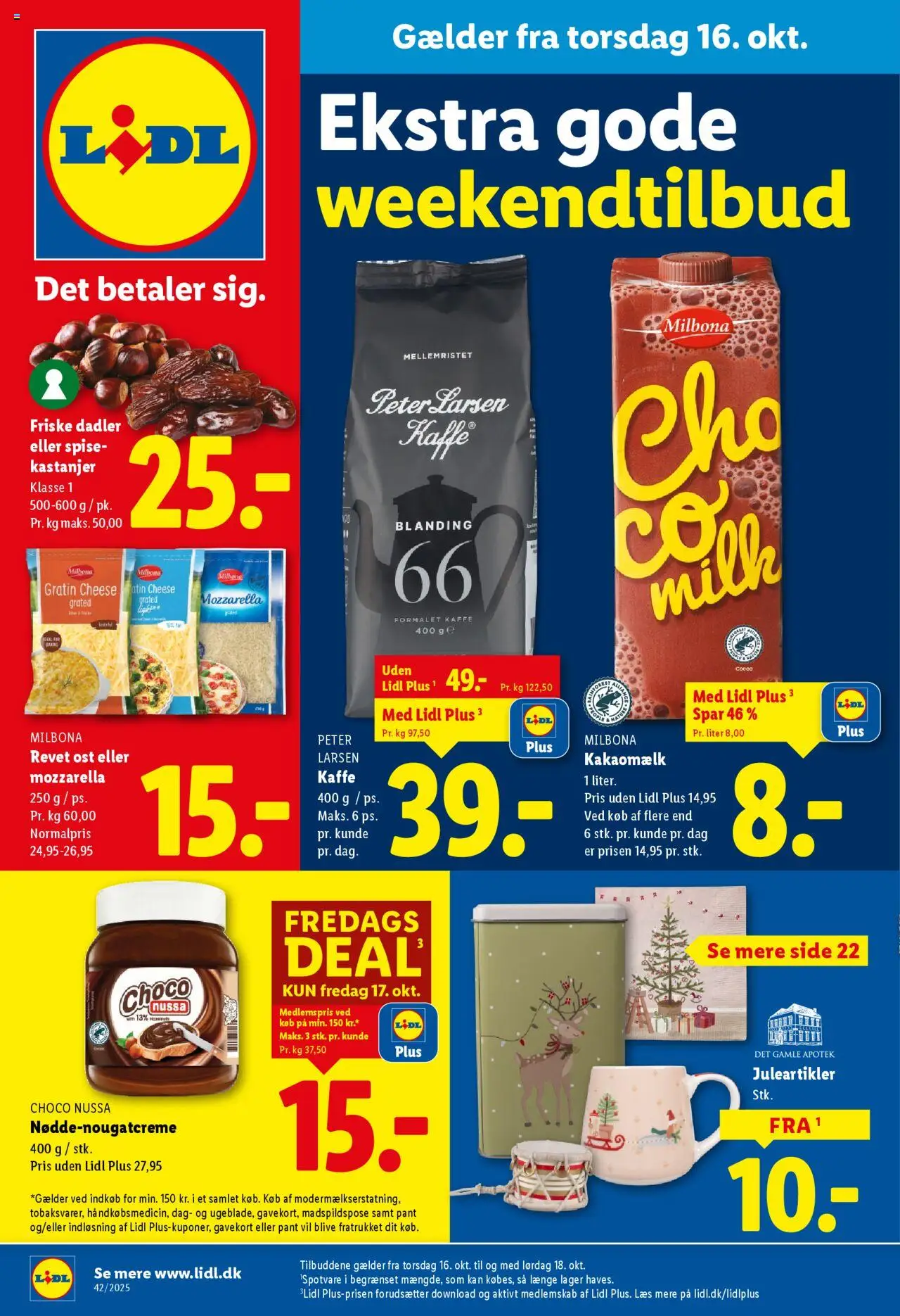 Lidl tilbudsavis – gyldig fra 12.10.2025 | Side: 34 | Produkter: Ost, Kakaomælk, Dadler, Mozzarella
