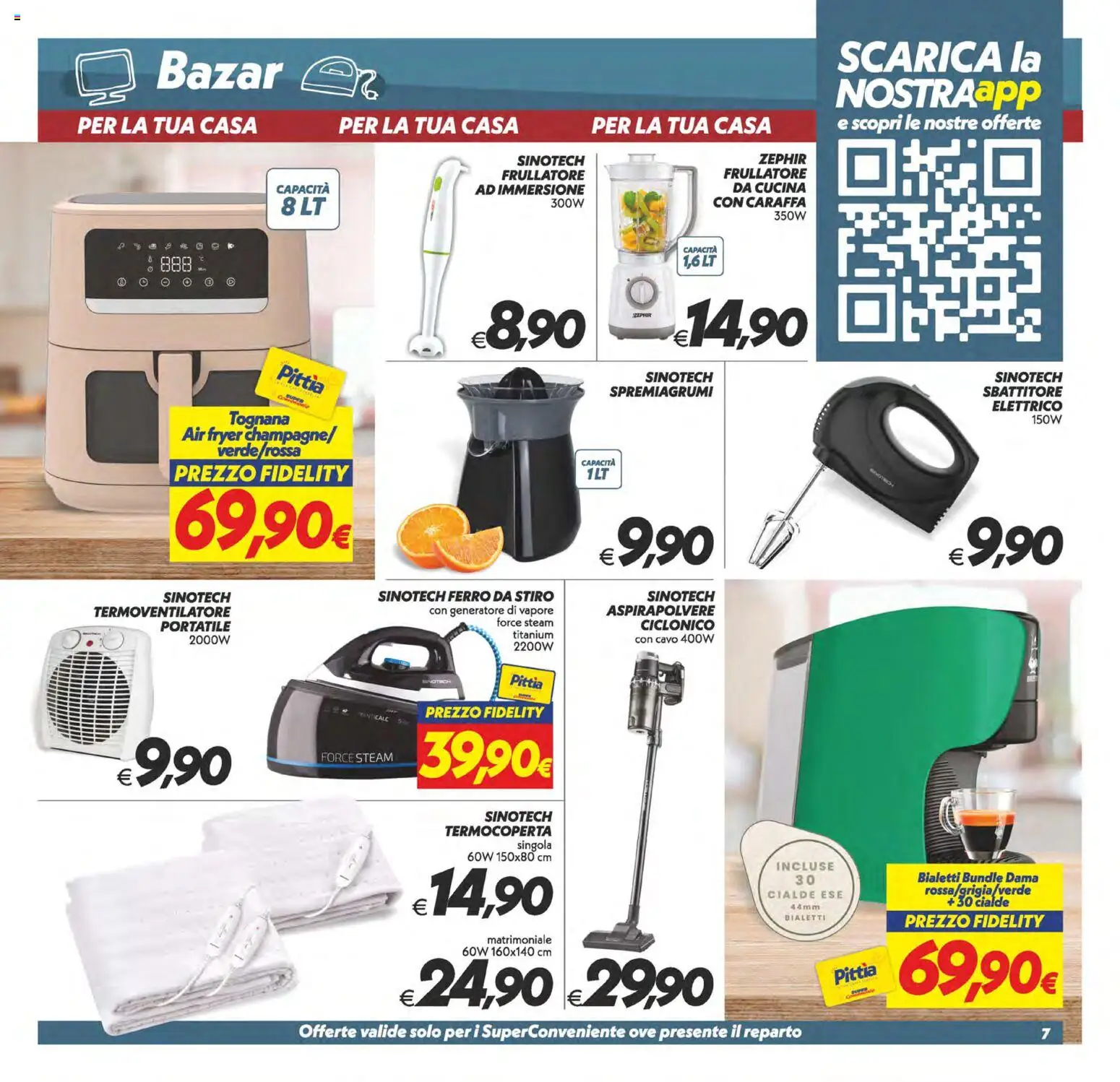Volantino SuperConveniente del 24.10.2025 | Pagina: 32 | Prodotti: Caraffa, Sbattitore, Aspirapolvere, Ferro da stiro