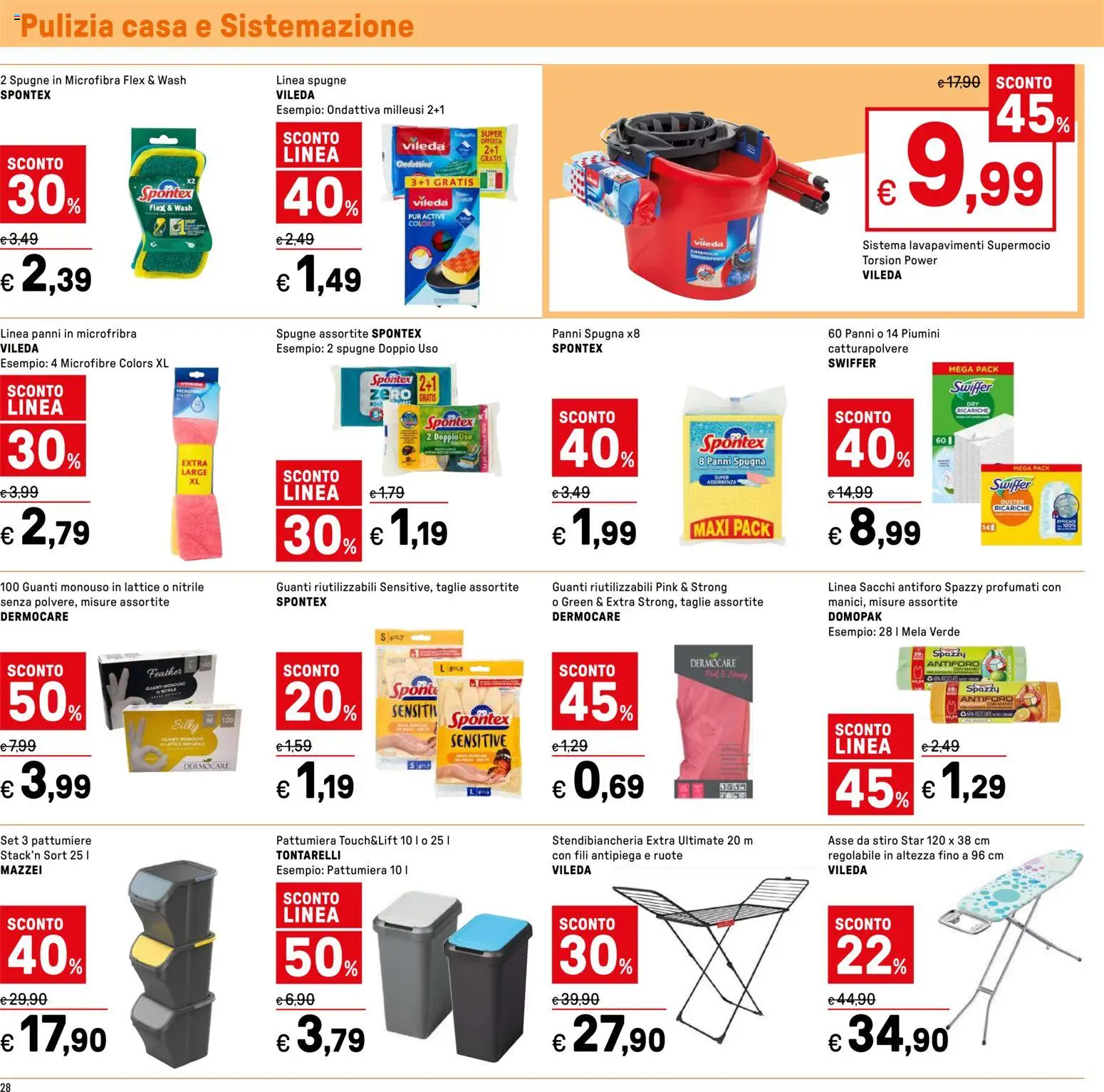 Volantino Iper del 24.04.2026 | Pagina: 28 | Prodotti: Spugna, Stendibiancheria, Guanti, Pattumiera
