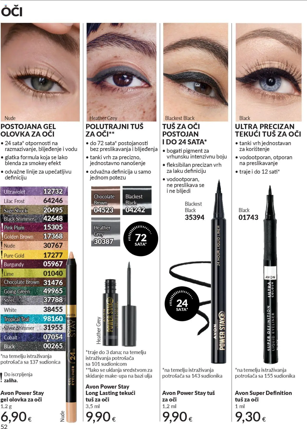 Avon katalog | vrijedi od 30.09.2025 | Stranica: 52 | Proizvodi: Tuš, Tuš za oči, Olovka za oči