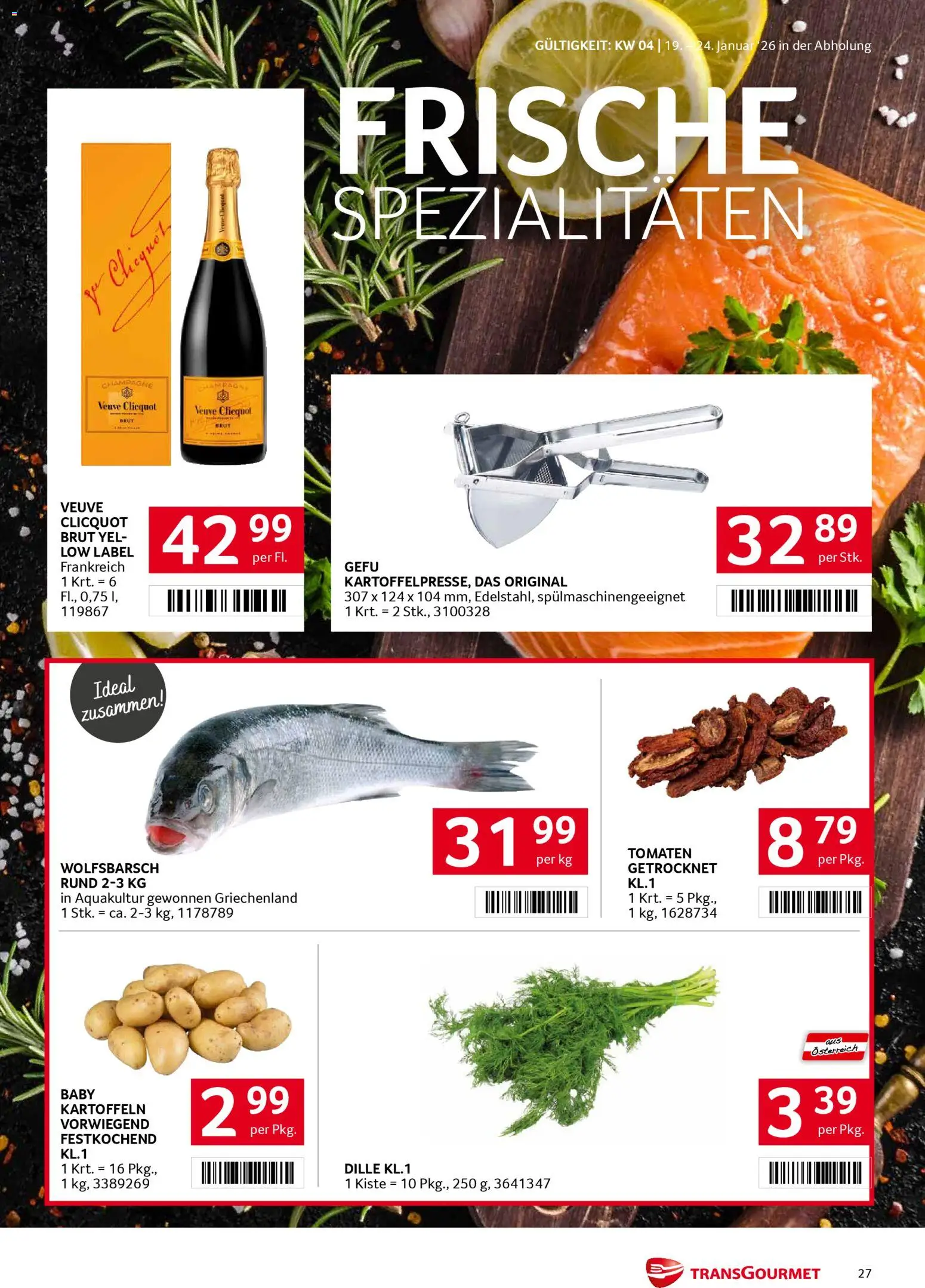 Transgourmet Flugblatt gültig ab 19.01.2026 | Seite: 27 | Produkte: Kartoffeln, Tomaten