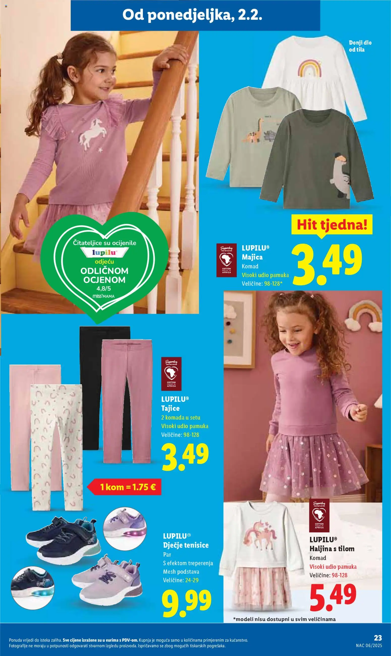Lidl katalog | vrijedi od 02.02.2026 | Stranica: 23 | Proizvodi: Majica, Tajice, Tenisice, Haljina