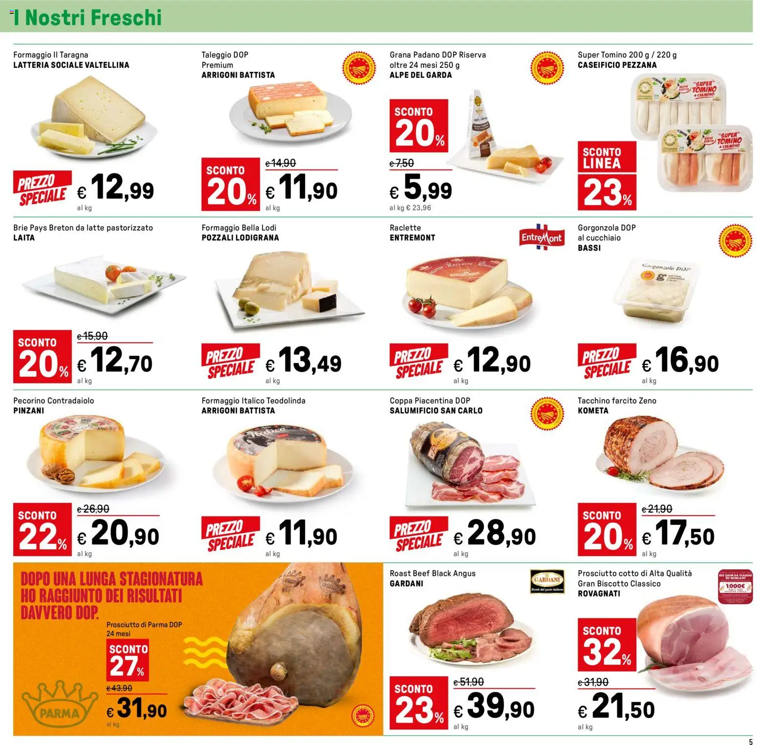 Volantino Iper del 24.10.2025 | Pagina: 5 | Prodotti: Latte, Formaggio, Grana Padano, Tomino