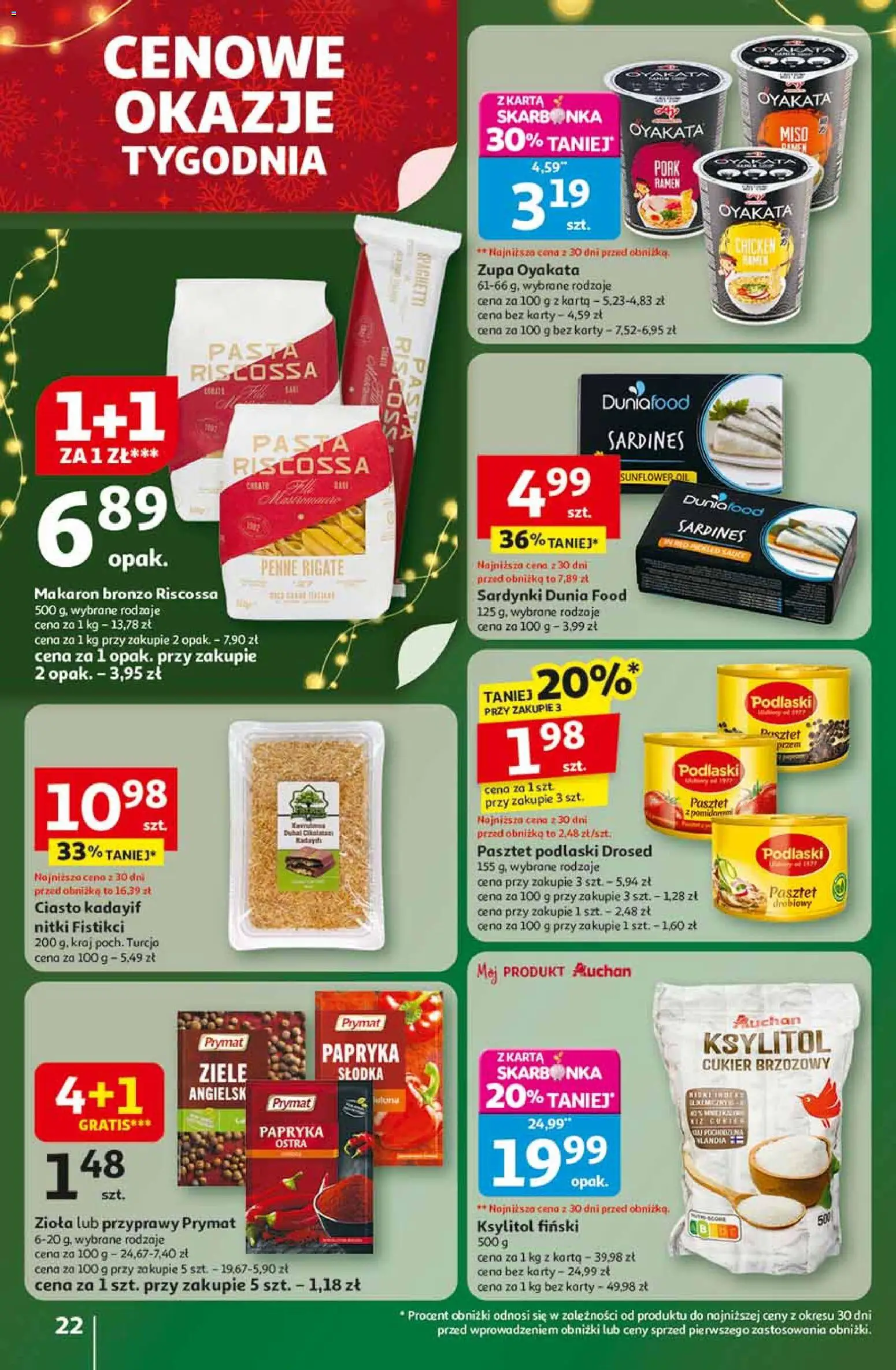 Auchan Black Friday od 13.11.2025 | Strona: 22 | Produkty: Zupa, Makaron, Przyprawy, Cukier