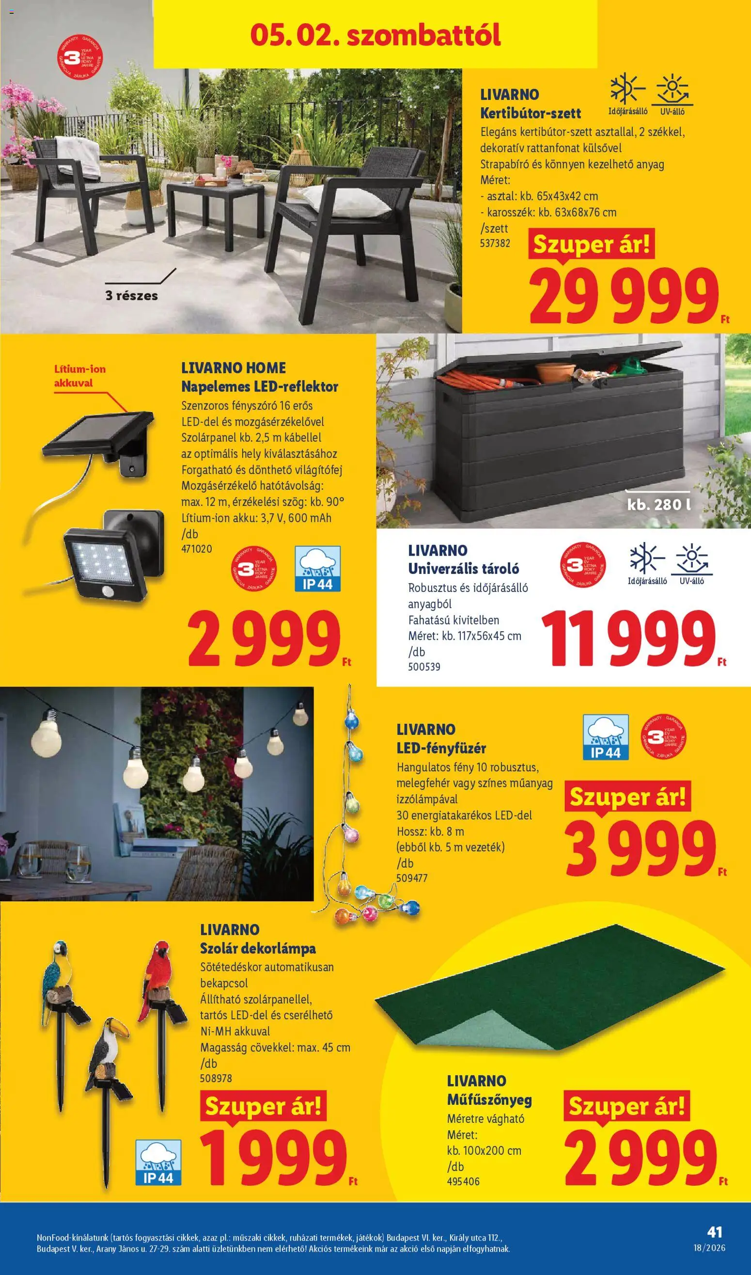 Lidl akciós ujság - amely érvényes a következő dátumtól: 30.04.2026 | Oldal: 41 | Termékek: Dekorlámpa, Mozgásérzékelő, Játékok, Asztal
