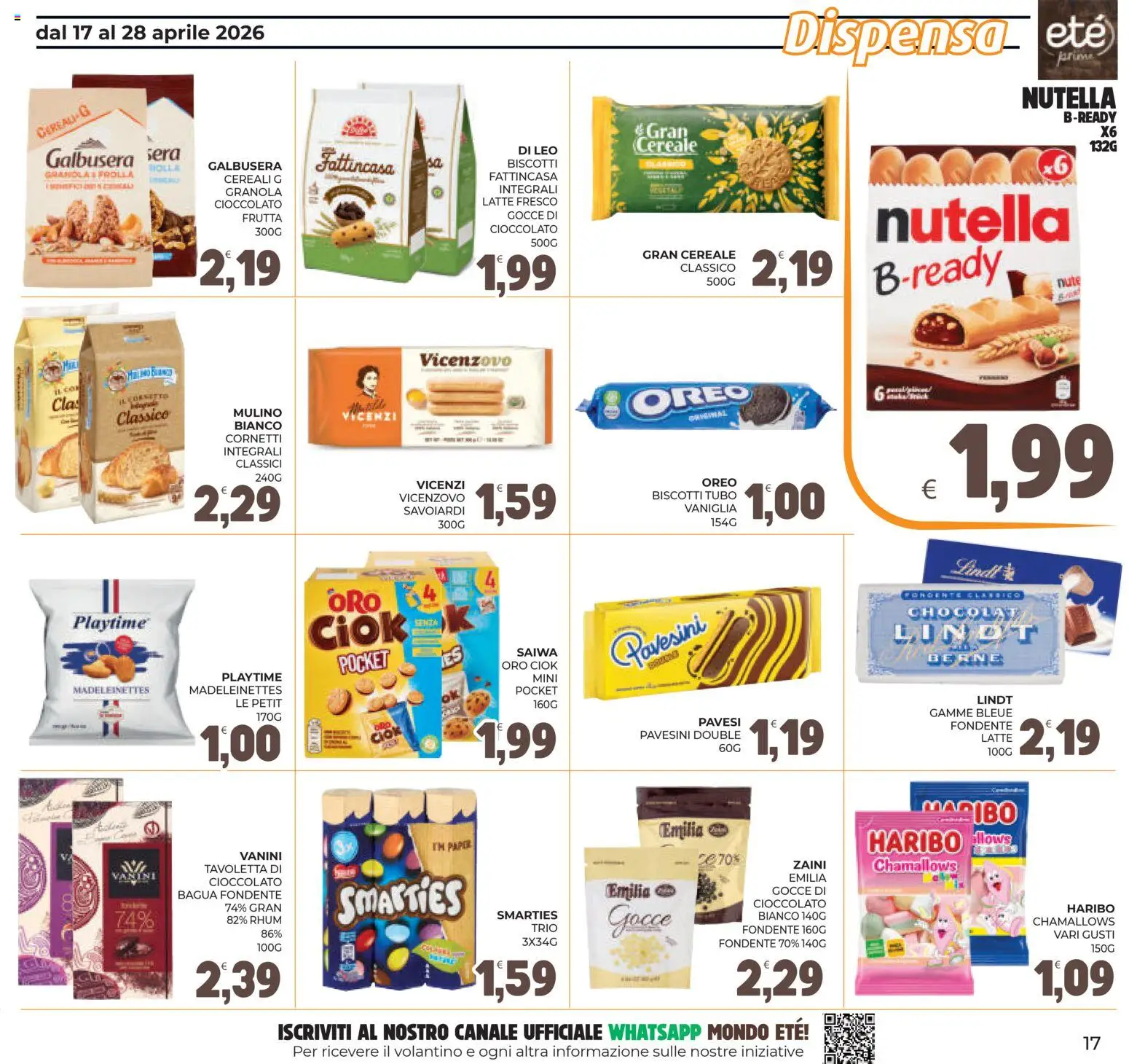 Volantino Eté del 17.04.2026 | Pagina: 17 | Prodotti: Tè, Latte, Tubo, Nutella