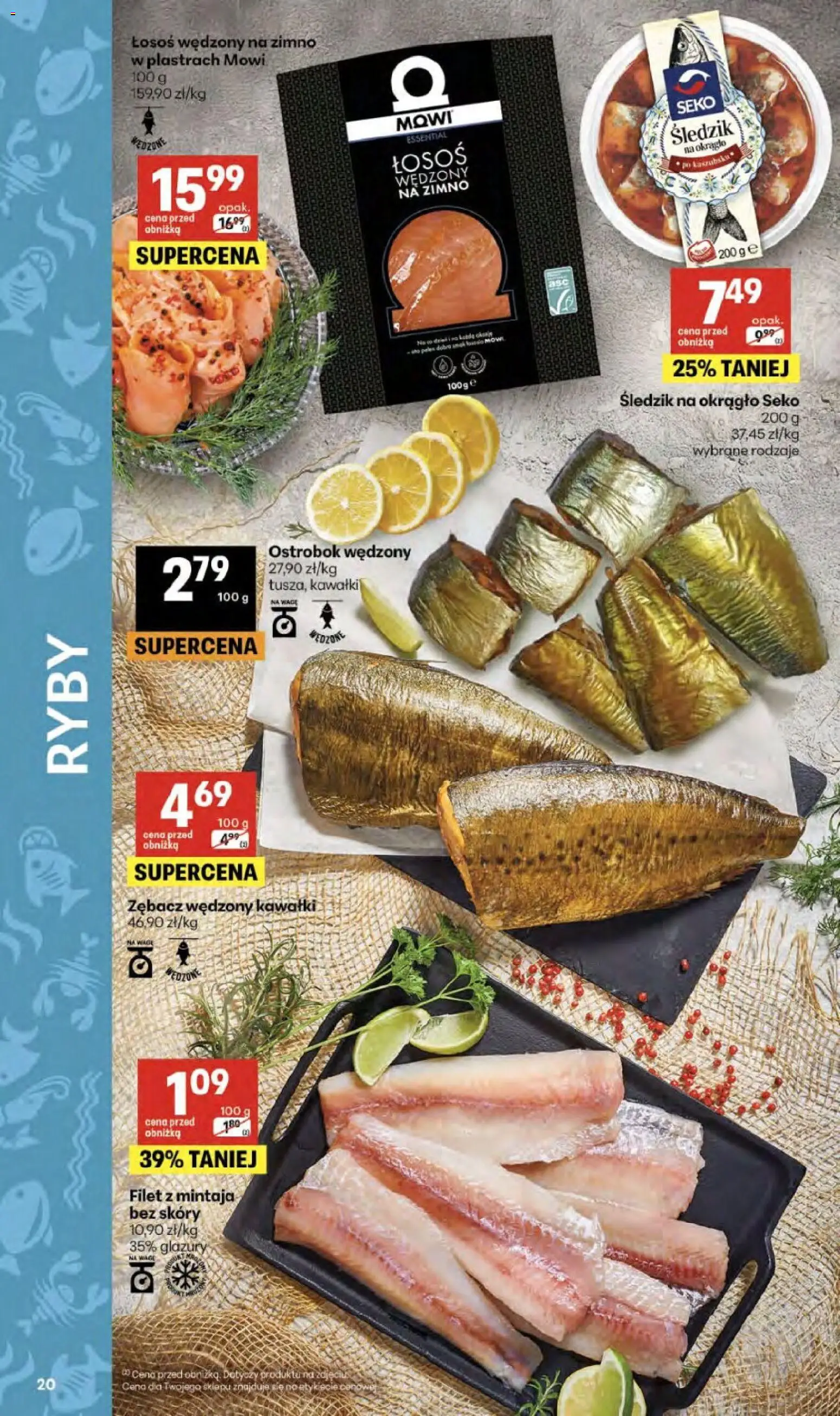 Delikatesy Centrum gazetka od 09.04.2026 | Strona: 20 | Produkty: Łosoś wędzony, Łosoś, Ryby
