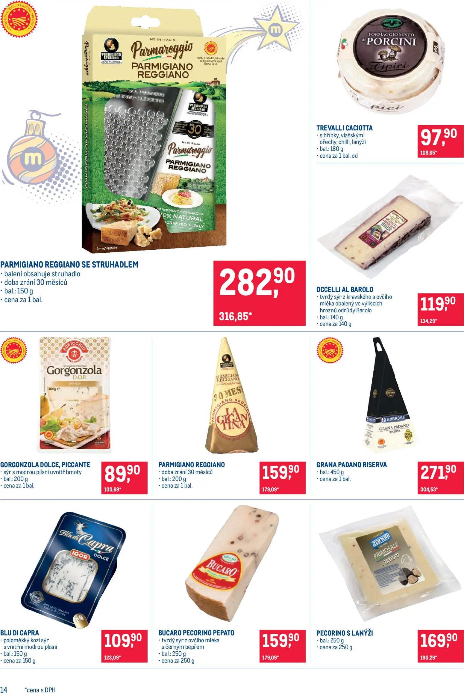 Makro leták - Delikatesy od 19.11.2025 | Strana: 14 | Produkty: Frisco, Pecorino, Kozí sýr, Parmigiano Reggiano