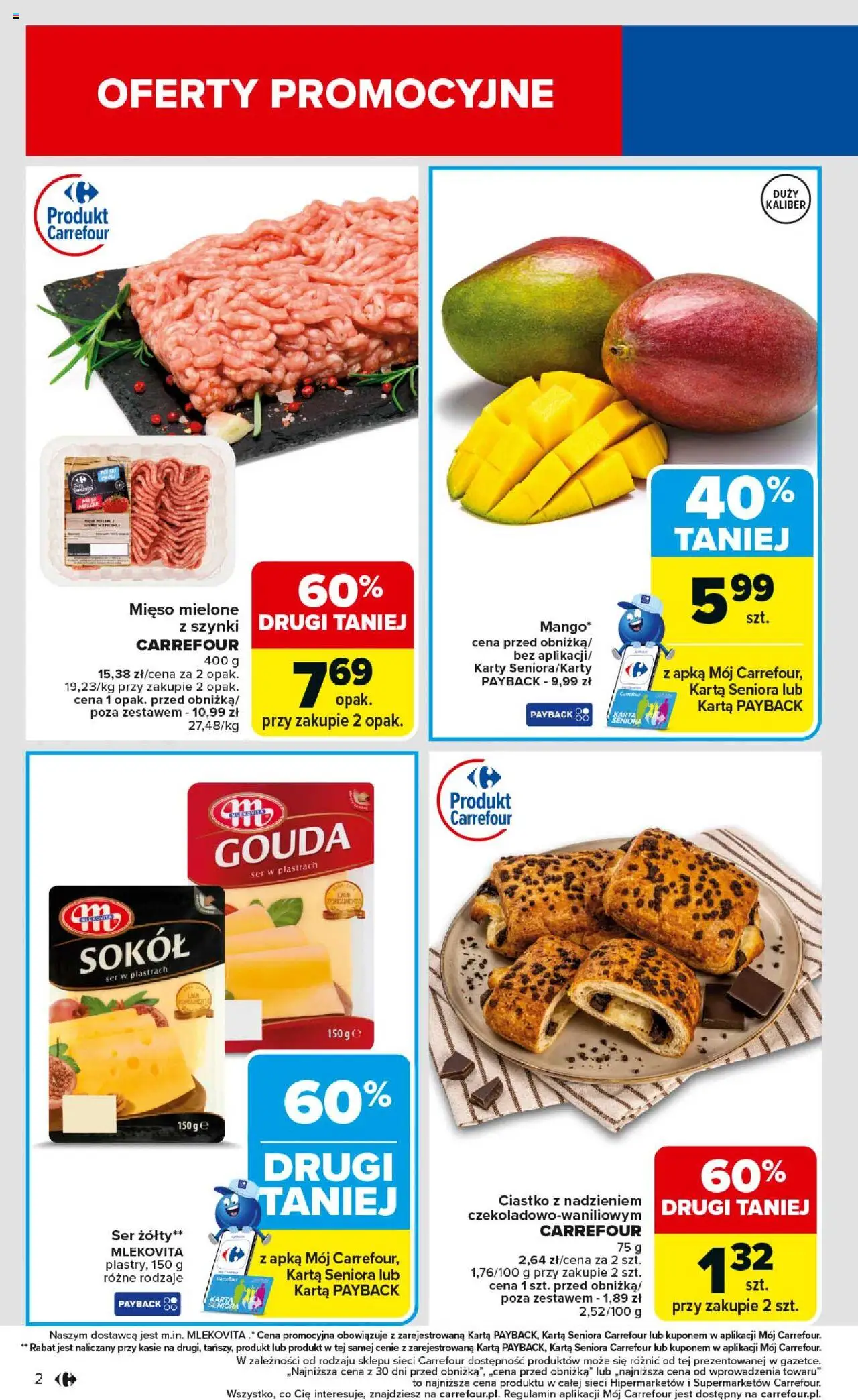 Carrefour Gazetka od 01.09.2025 | Strona: 4 | Produkty: Ser żółty, Karta, Mięso mielone z szynki, Mięso