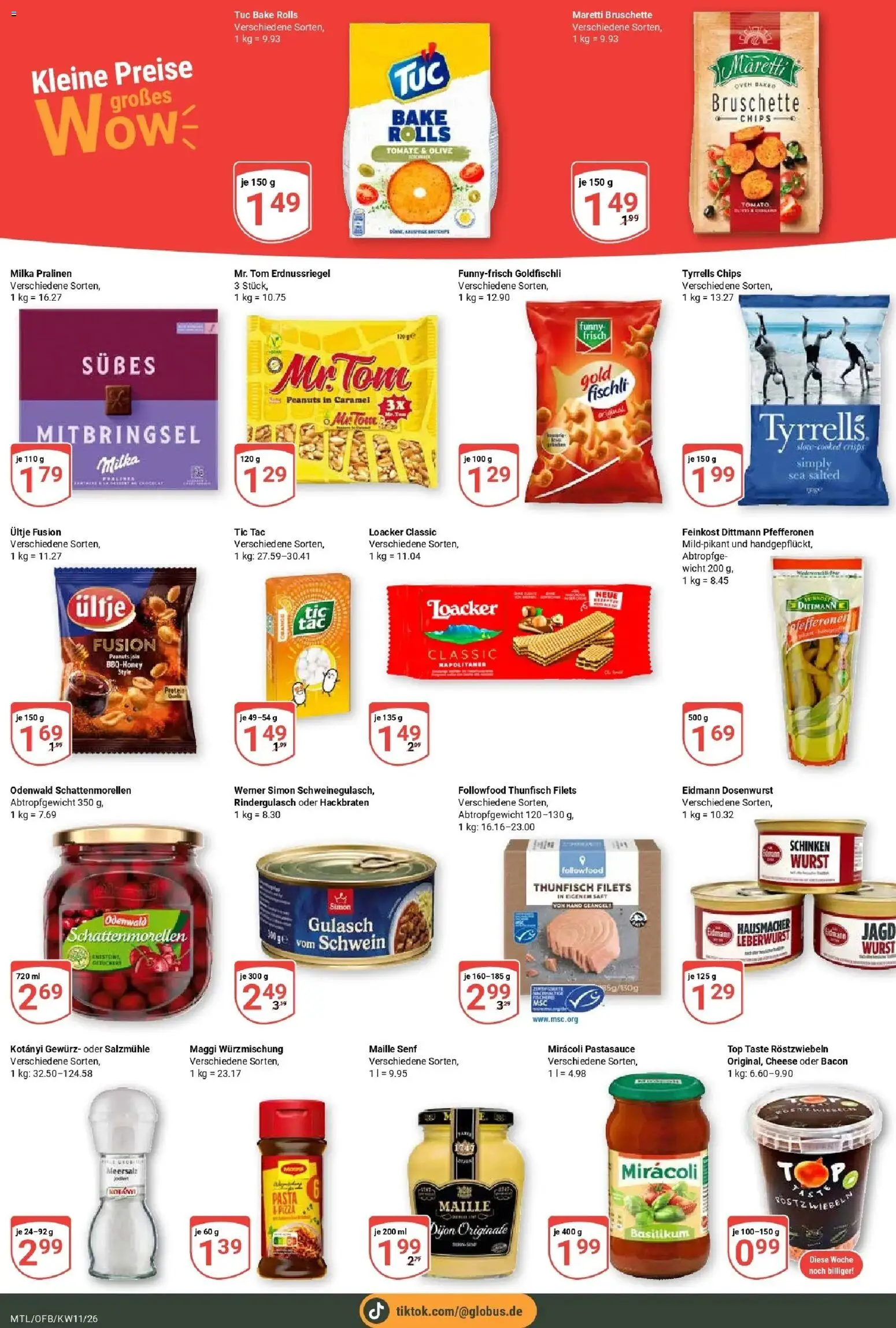 Globus prospekt Maintal-Dörnigheim	 – gültig ab 09.03.2026 | Seite: 4 | Produkte: Rindergulasch, Thunfisch, Funny frisch, Gulasch